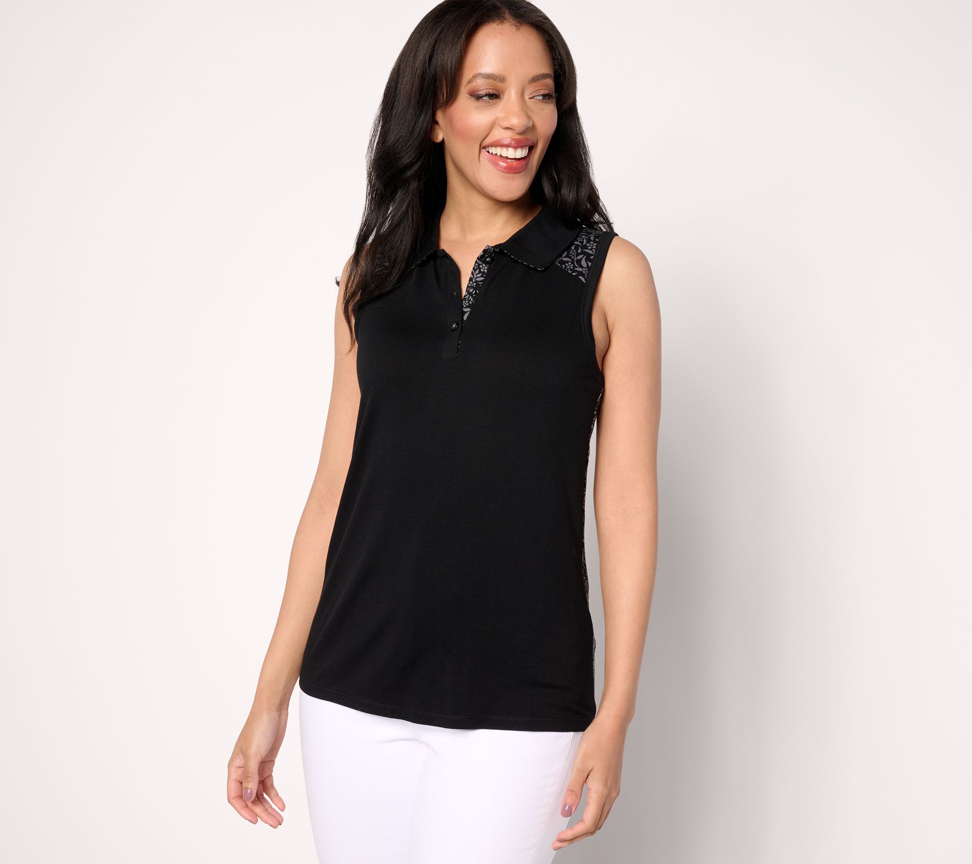 zuda Rayon Span Print Mix Golf Tank