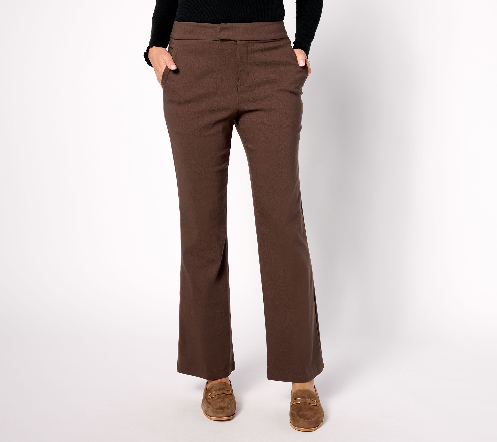 "As Is" LOGO by Lori Goldstein Petite AnyWEAR Stretch Trouser