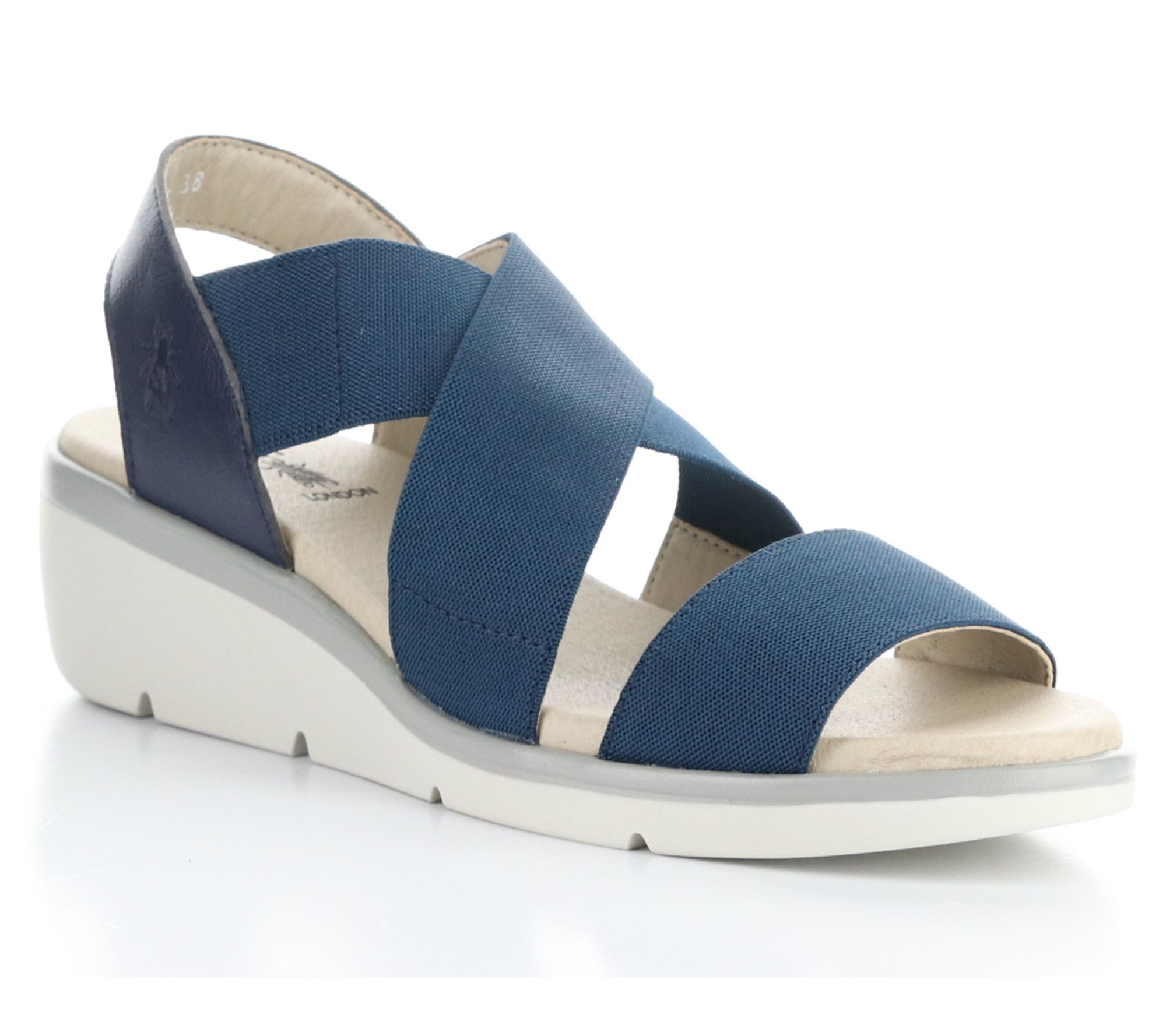 Fly London Fabric and Leather Wedge Sandal - Noli