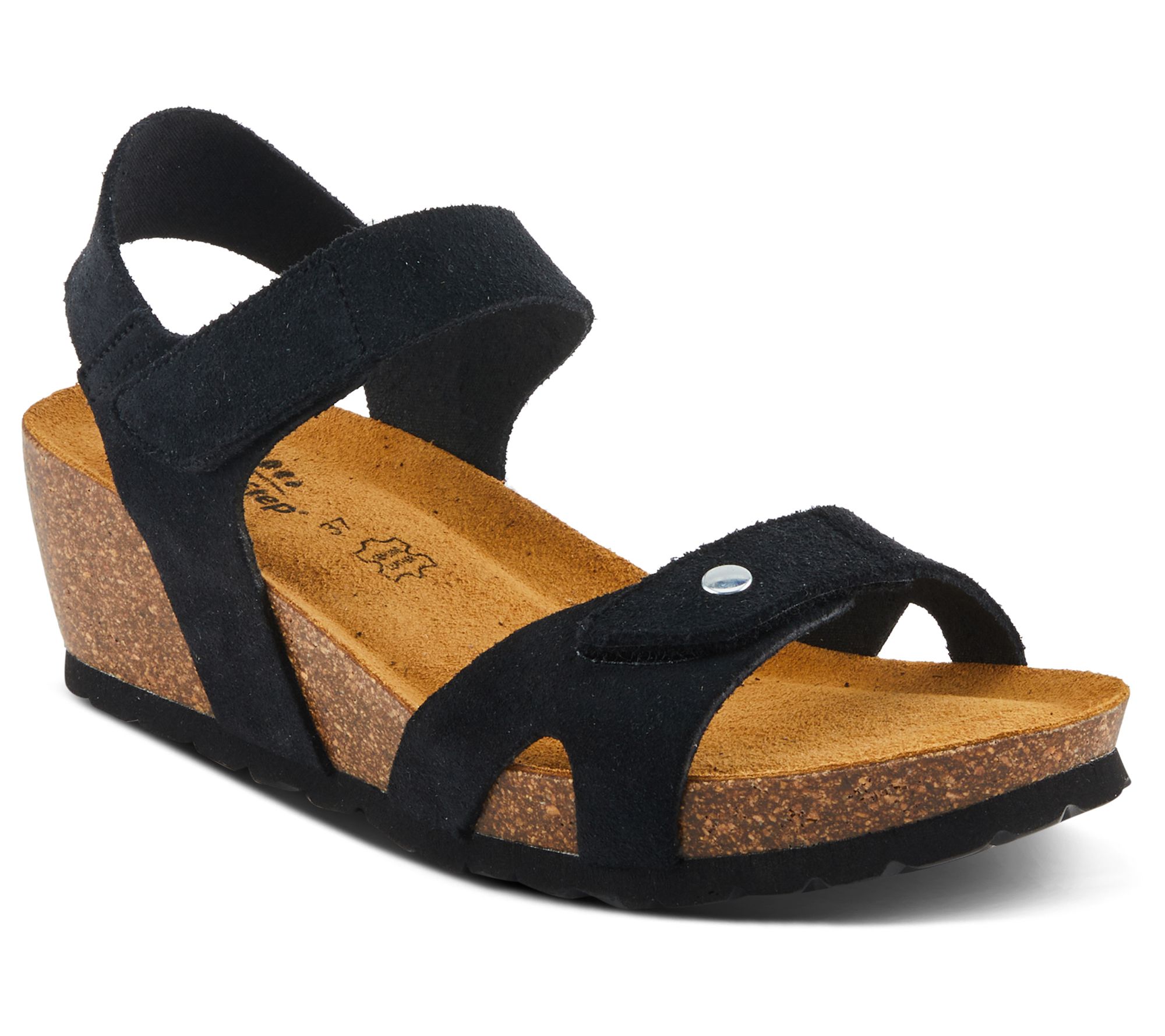 Spring Step Suede Slingback Wedge Sandals - Babybell