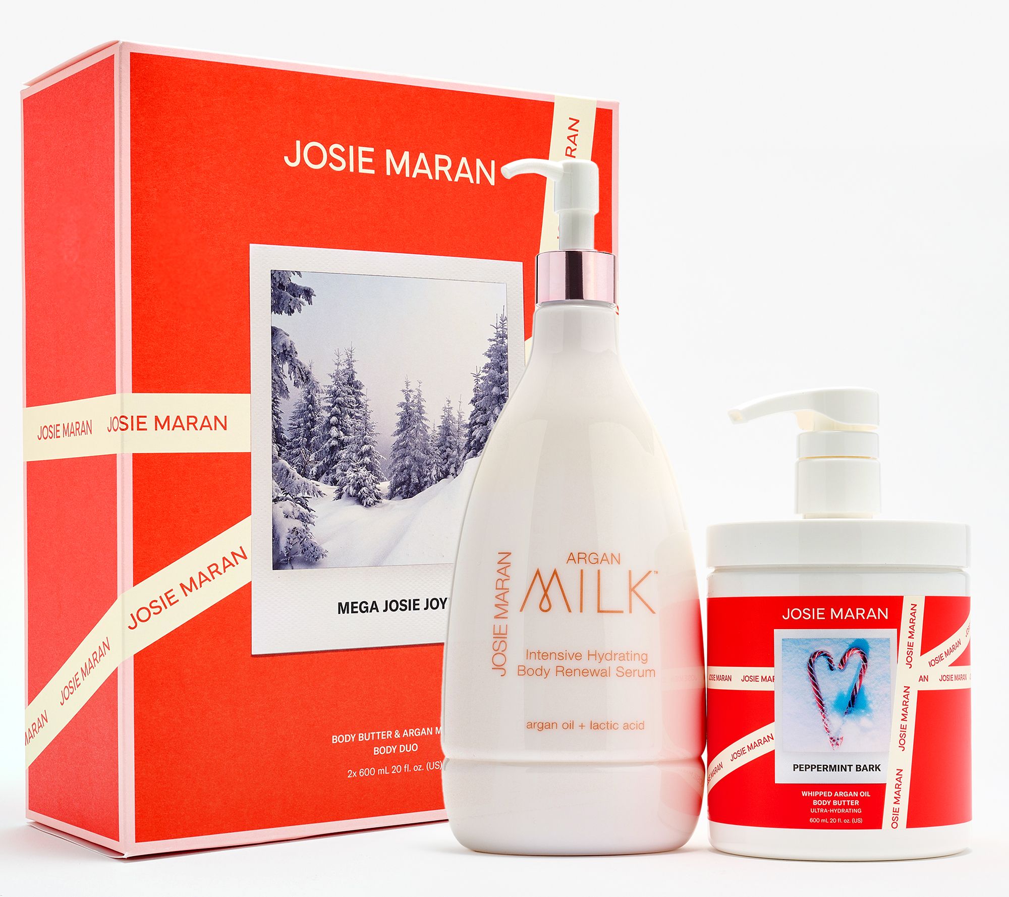 Josie Maran Mega-Size 20oz Argan Body Butter & Milk Body Serum Set