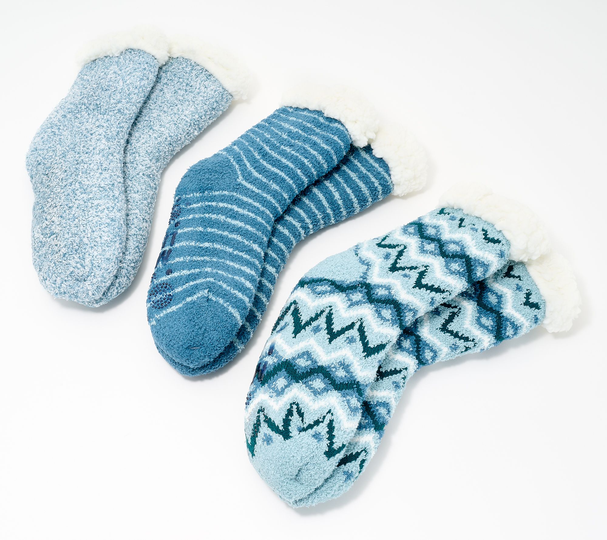 MUK LUKS Set of 3 Aloe Infused Cozy Tall Cabin Socks