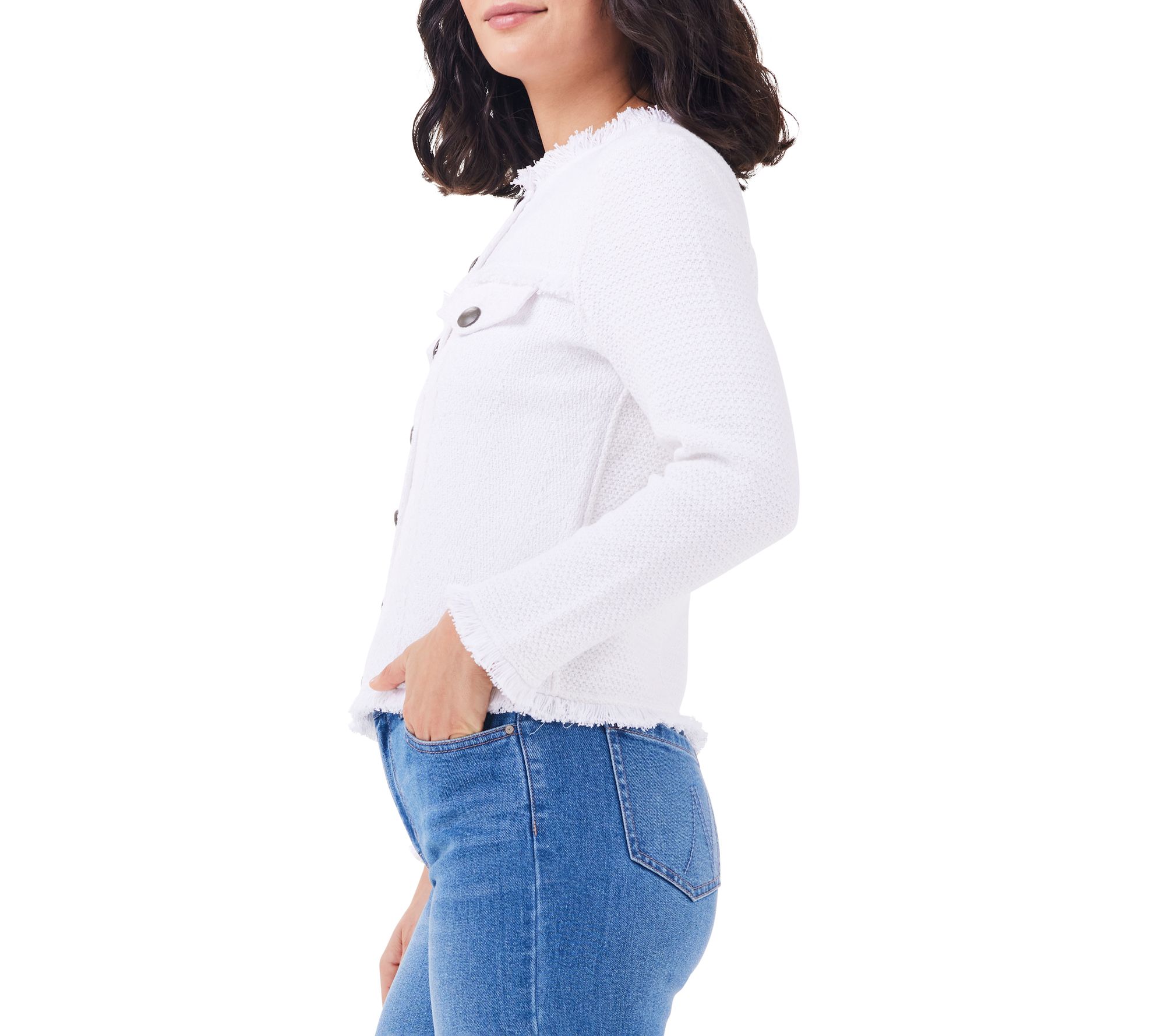 NIC+ZOE Womens Navy Cotton Blend Pocketed Asymmetrical Front Shoulder Back Wear To Work Jacket