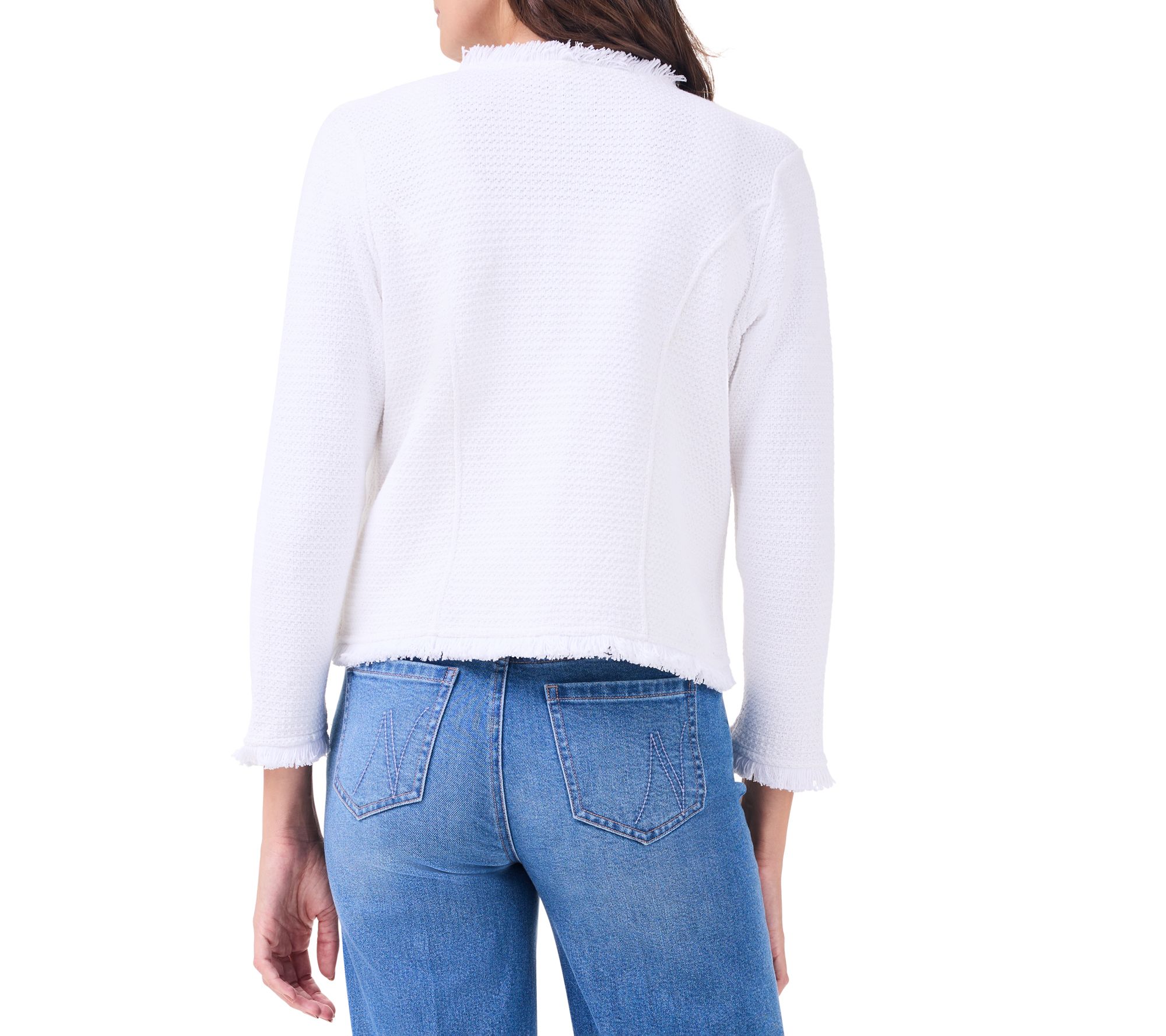 Utility Fringe Mix Knit Jacket