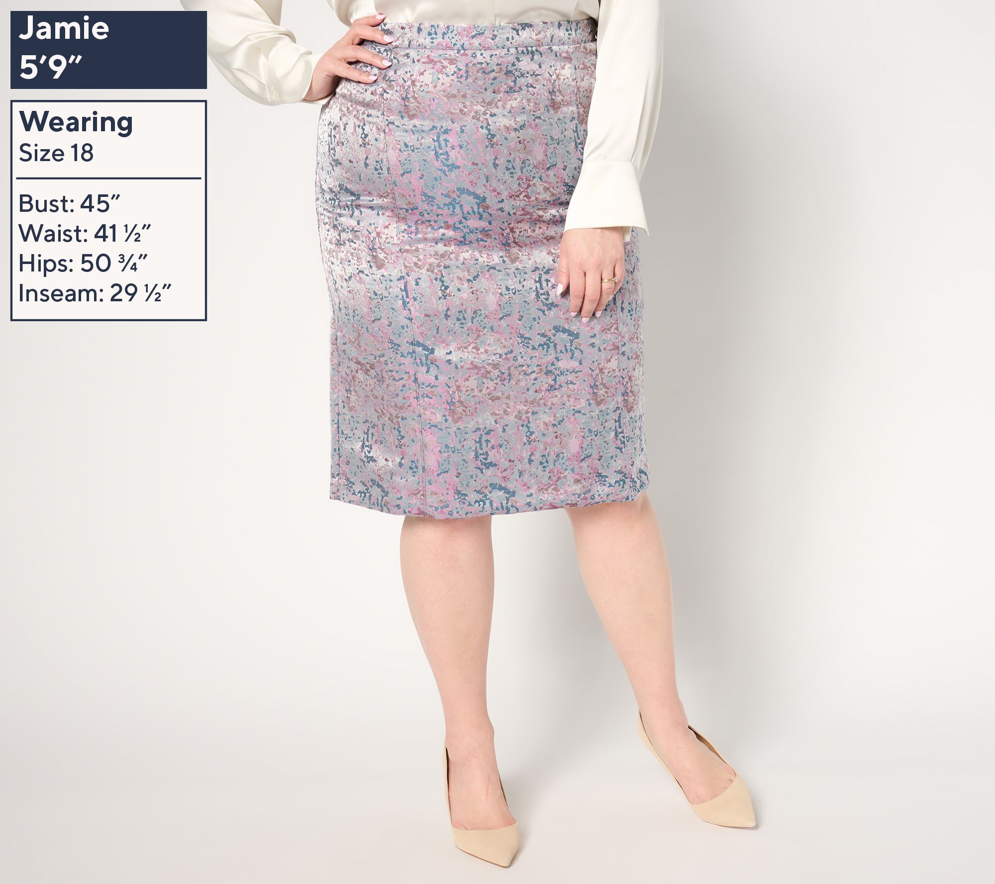 スカート louren lakeside jacquard pencil skirt BEAUTIFUL by Lawrence Zarian Petite Jacquard Pencil Skirt - QVC.com