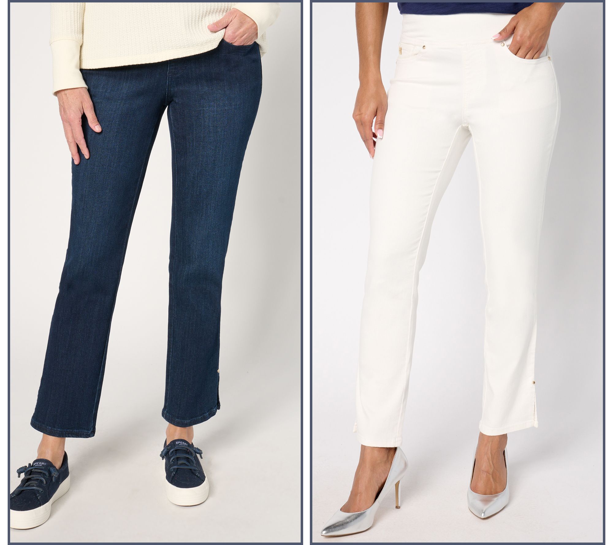 Belle by Kim Gravel Primabelle Ankle Slit Jean - QVC.com
