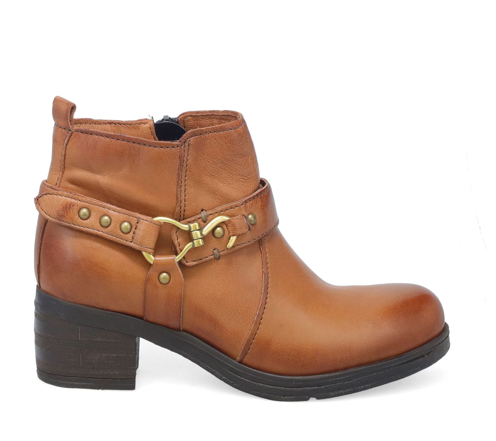 ミンハイ様 Miz Mooz Leather Buckled Ankle Boots - Sydni - QVC.com