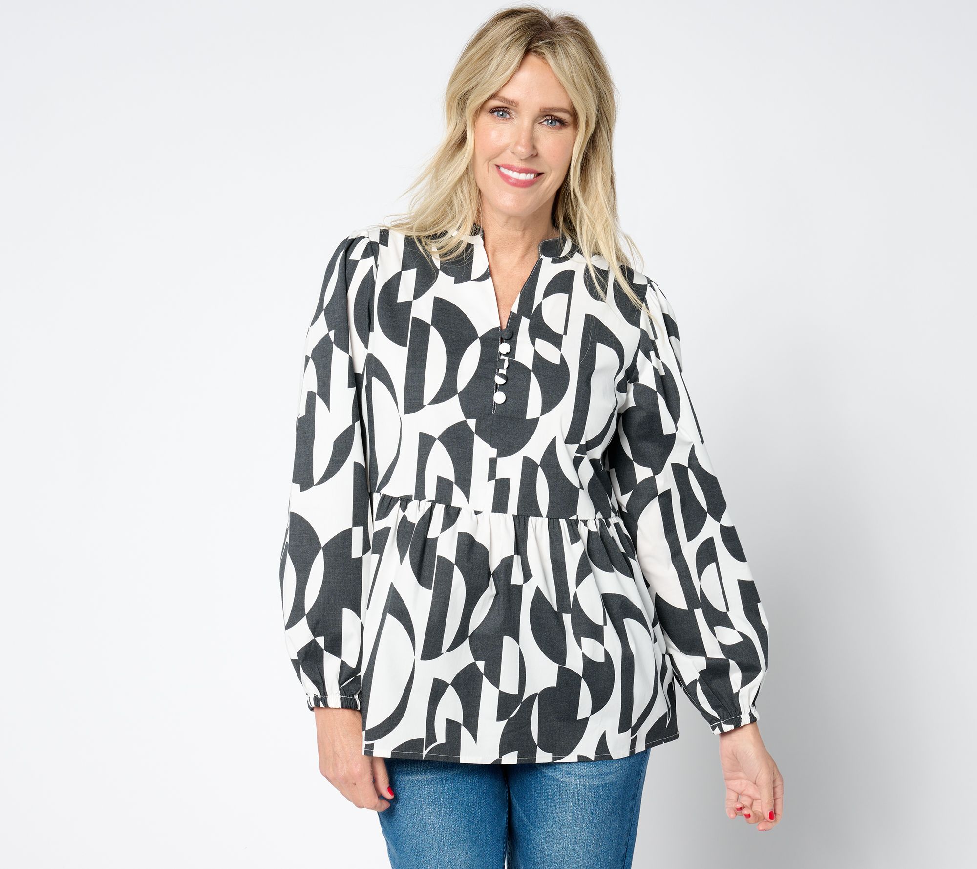"As Is" Belle by Kim Gravel Geo Goddess Blouse