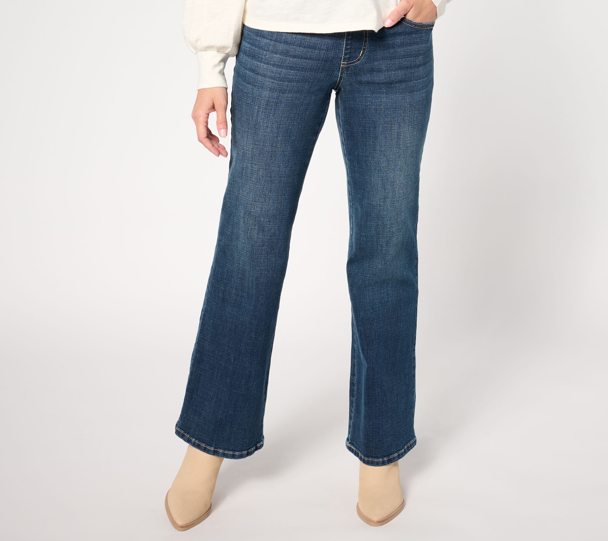 "As Is" Belle Boho by Kim Gravel Regular Crosshatch Denim Jean