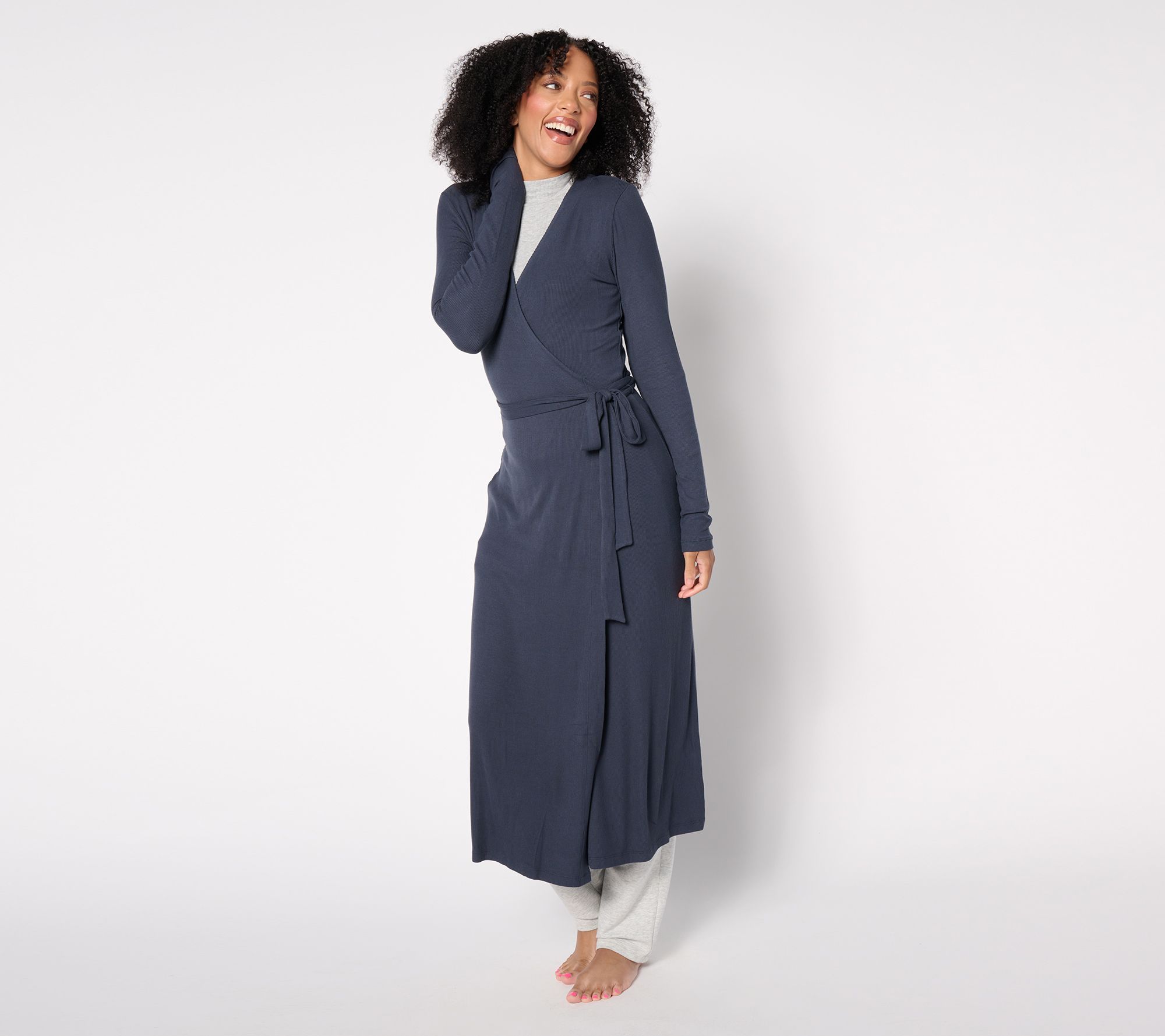 "As Is" Barefoot Dreams Ultra Soft Rib Wrap Dress