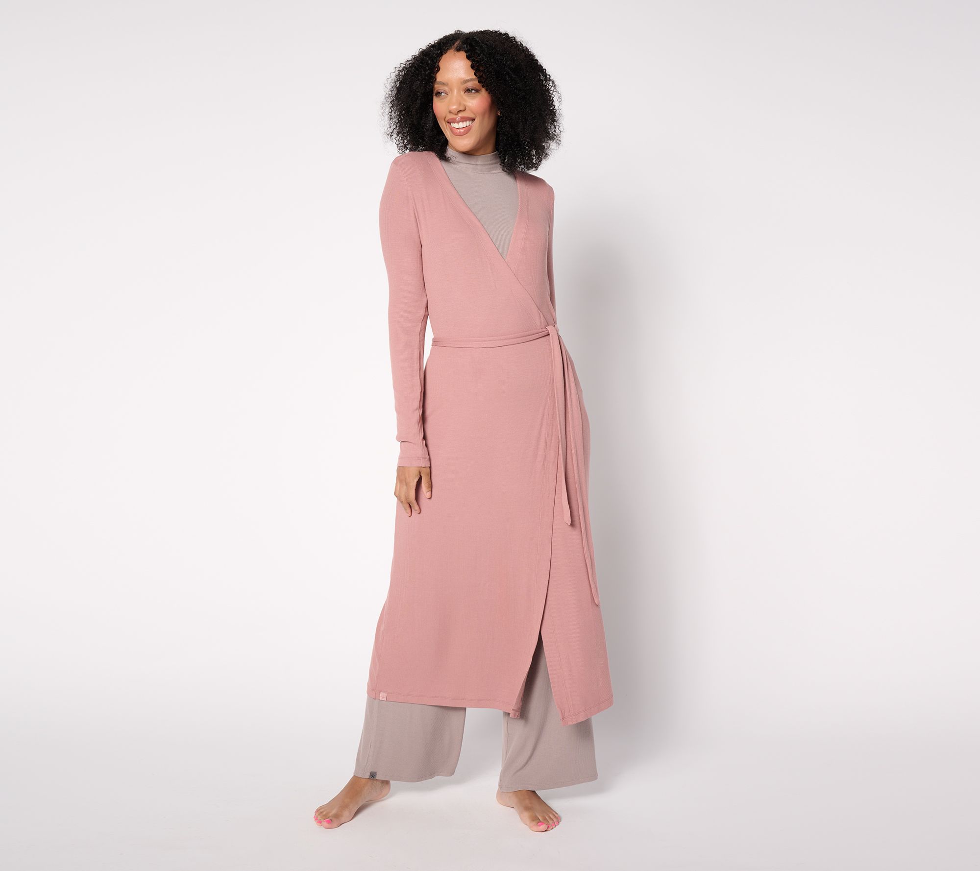 "As Is" Barefoot Dreams Ultra Soft Rib Wrap Dress