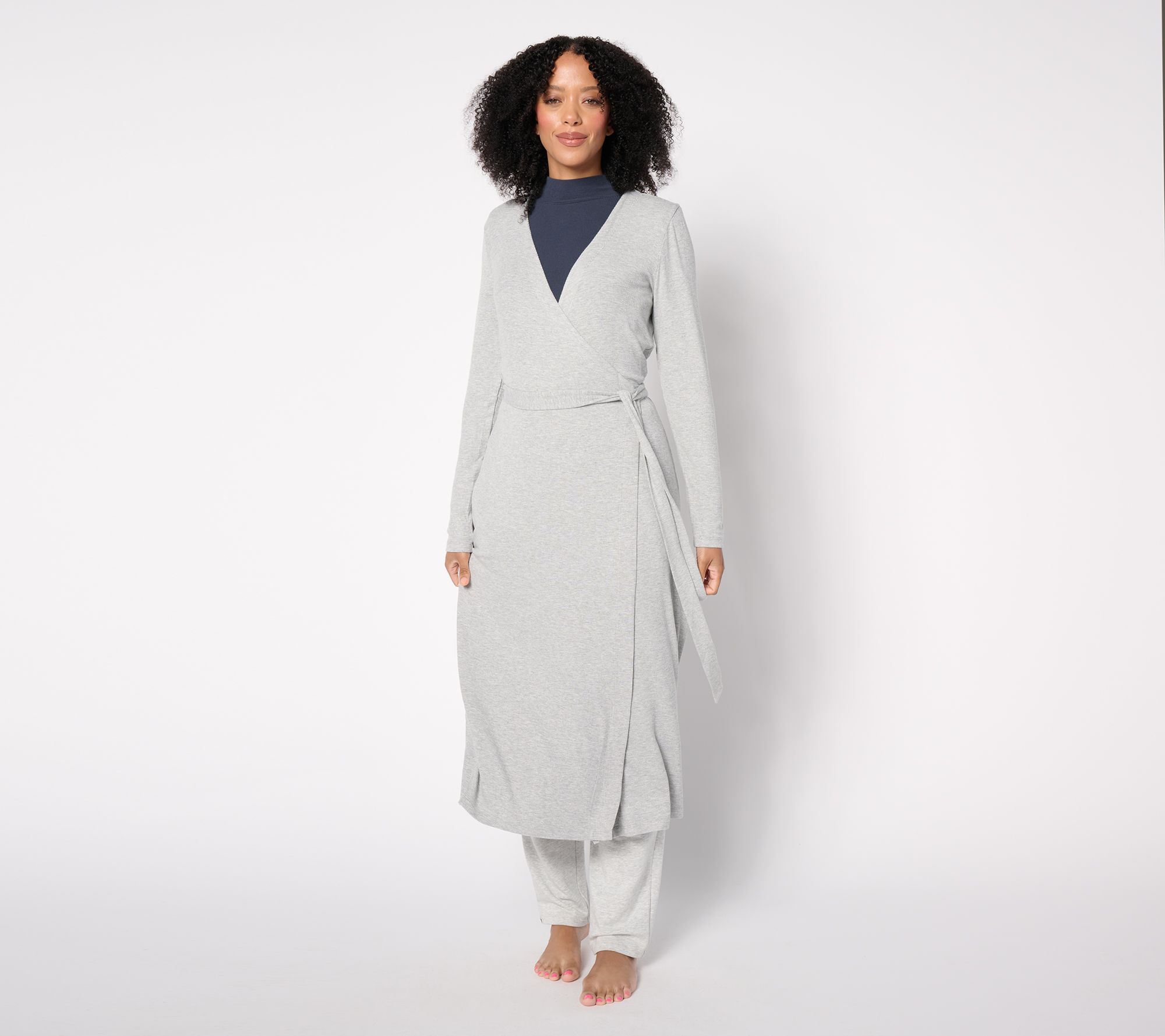 "As Is" Barefoot Dreams Ultra Soft Rib Wrap Dress