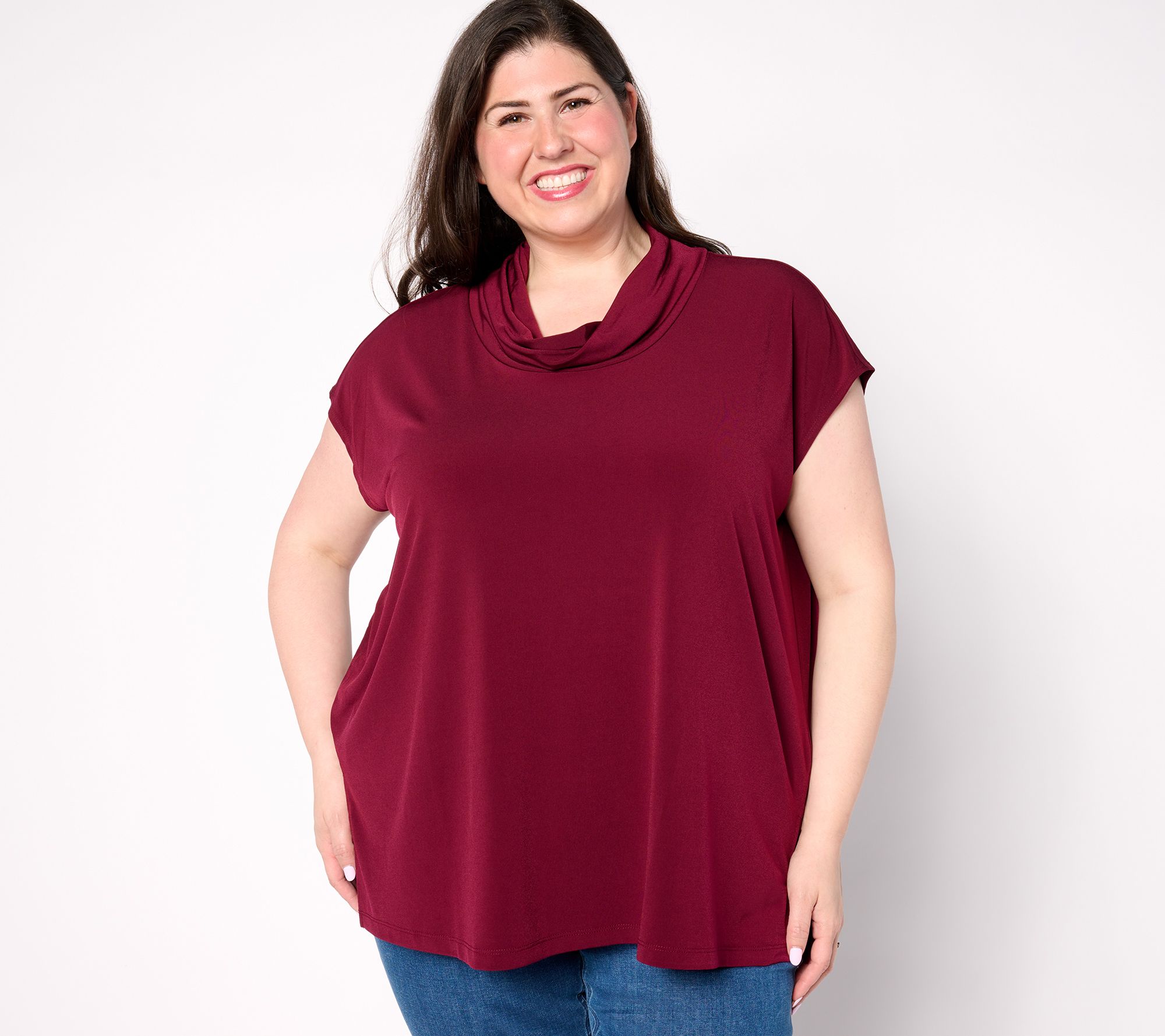 "As Is" Susan Graver Modern Essentials Reg Liquid Knit Tunic