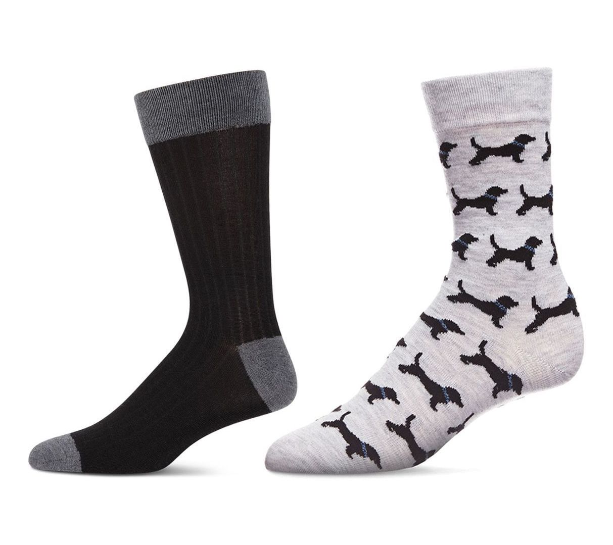 Men's 2 Pair Pack Cashmere Novelty Crew Socks
