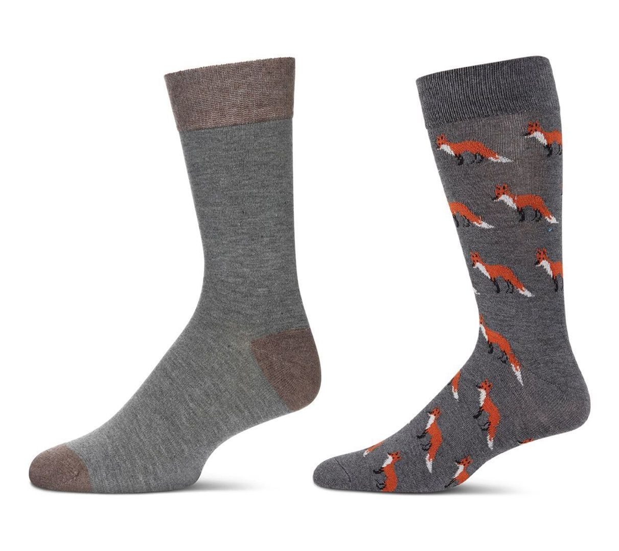 Men's 2 Pair Pack Cashmere Novelty Crew Socks
