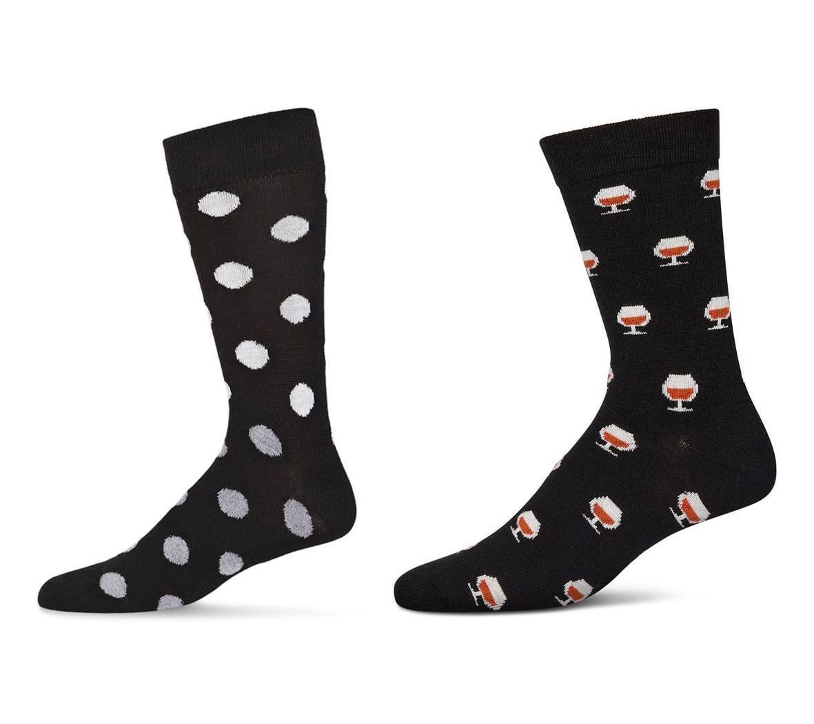 Men's 2 Pair Pack Cashmere Novelty Crew Socks
