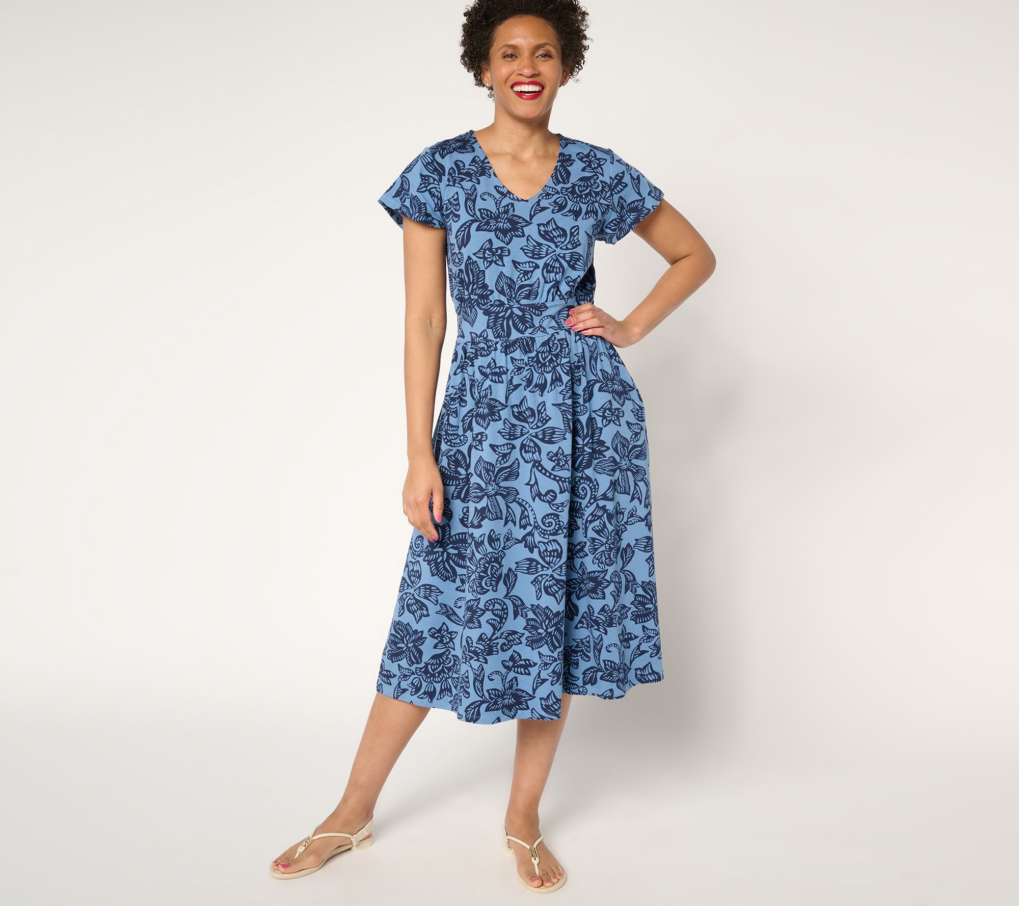 Denim Petite Favorite Jersey V-Neck Midi Dress