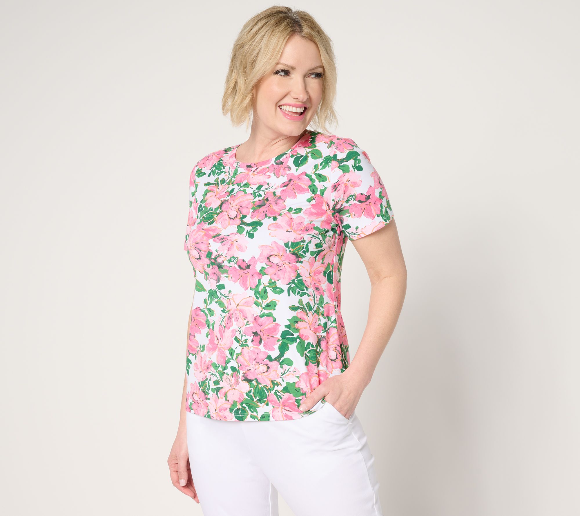 Isaac Mizrahi Live! A-la-Modal Printed Short Sleeve Tee