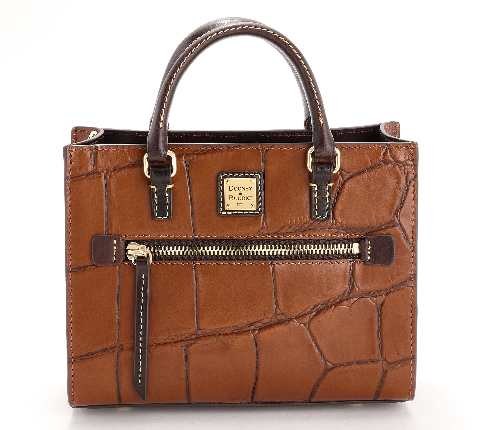 As Is Dooney & Bourke Leather Croco Janine Mini ZipSatchel