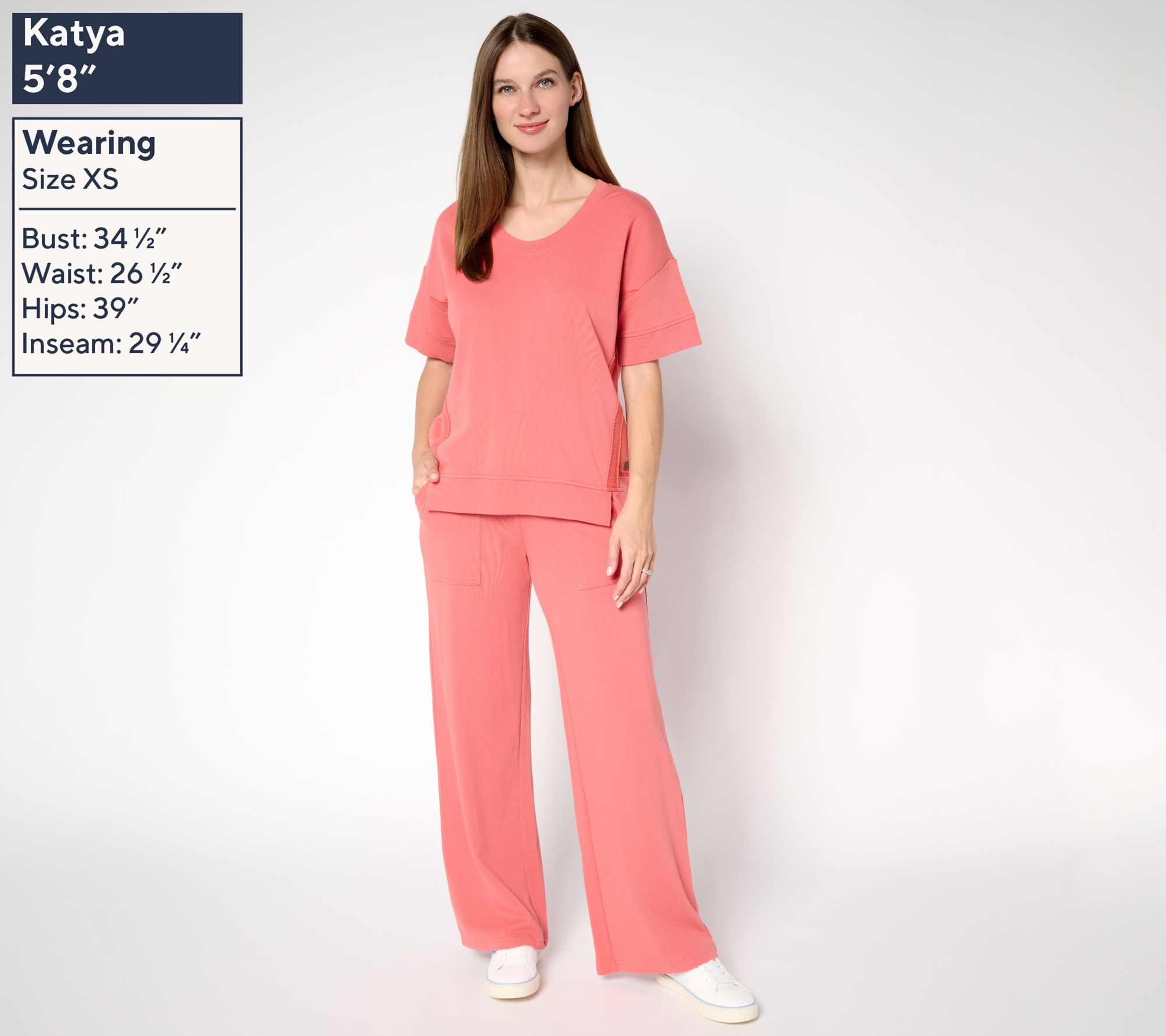 Peace Love World Regular French Terry Pullover and Pant Set - QVC.com