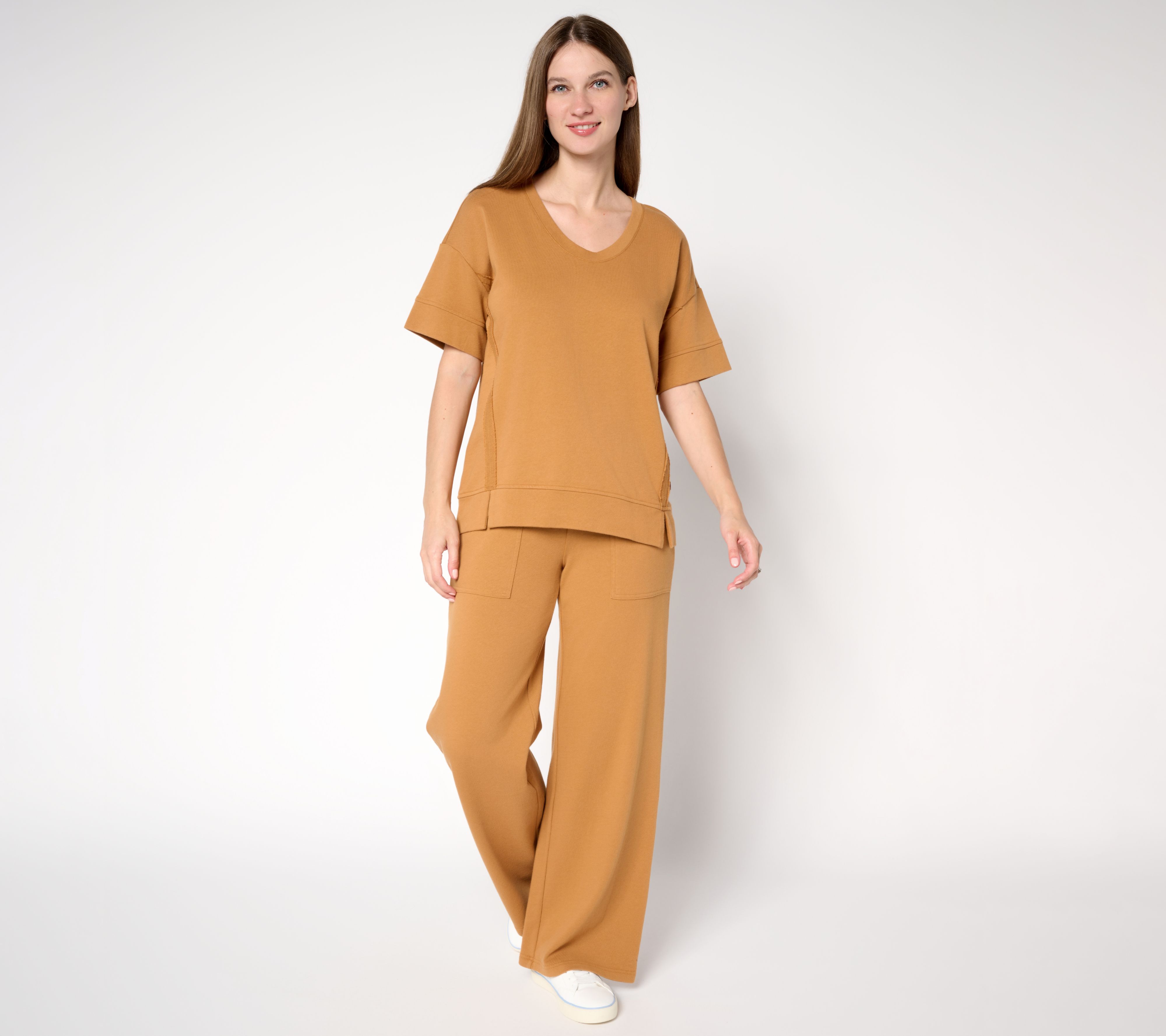Peace Love World Regular French Terry Pullover and Pant Set