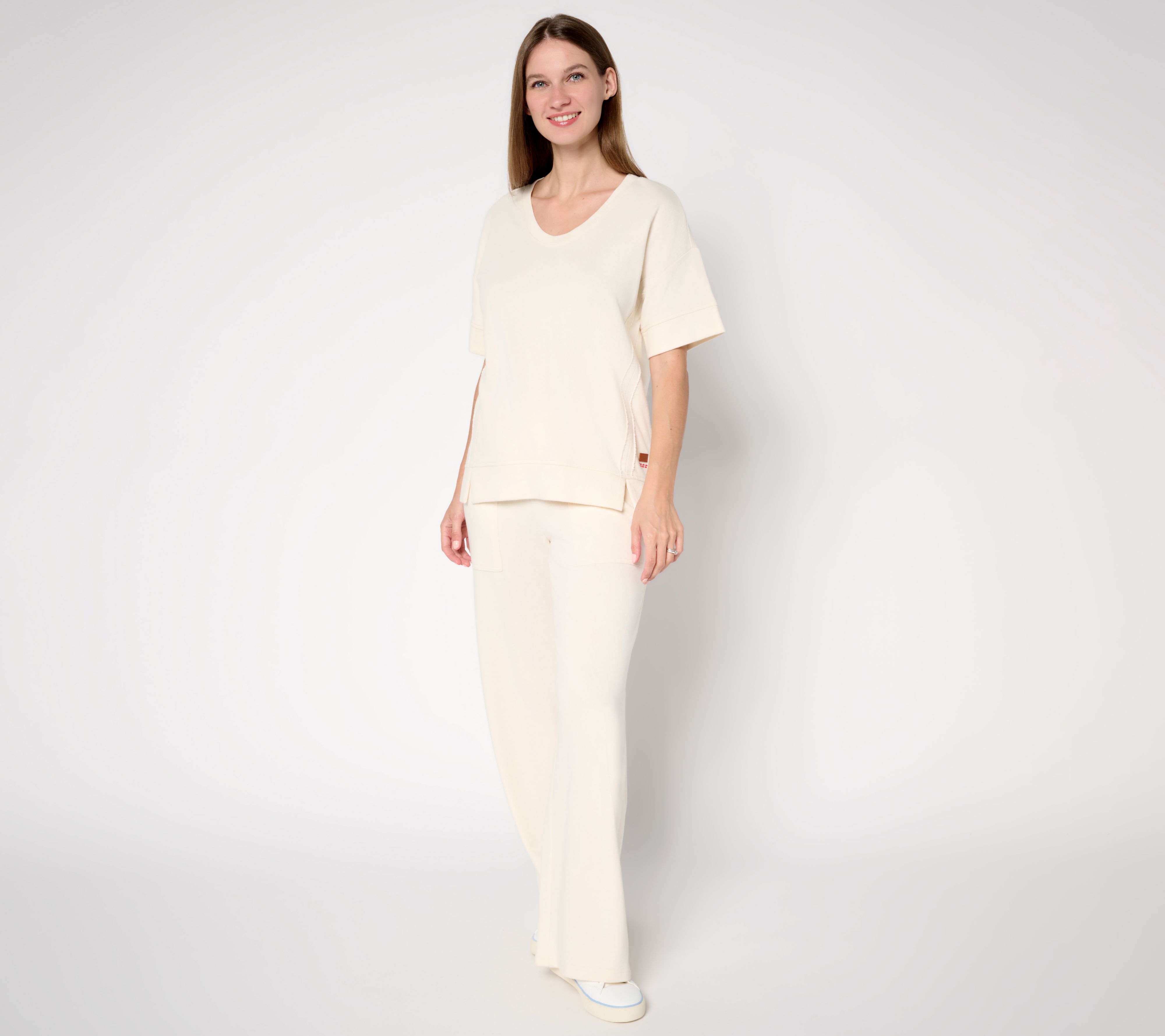 Peace Love World Regular French Terry Pullover and Pant Set