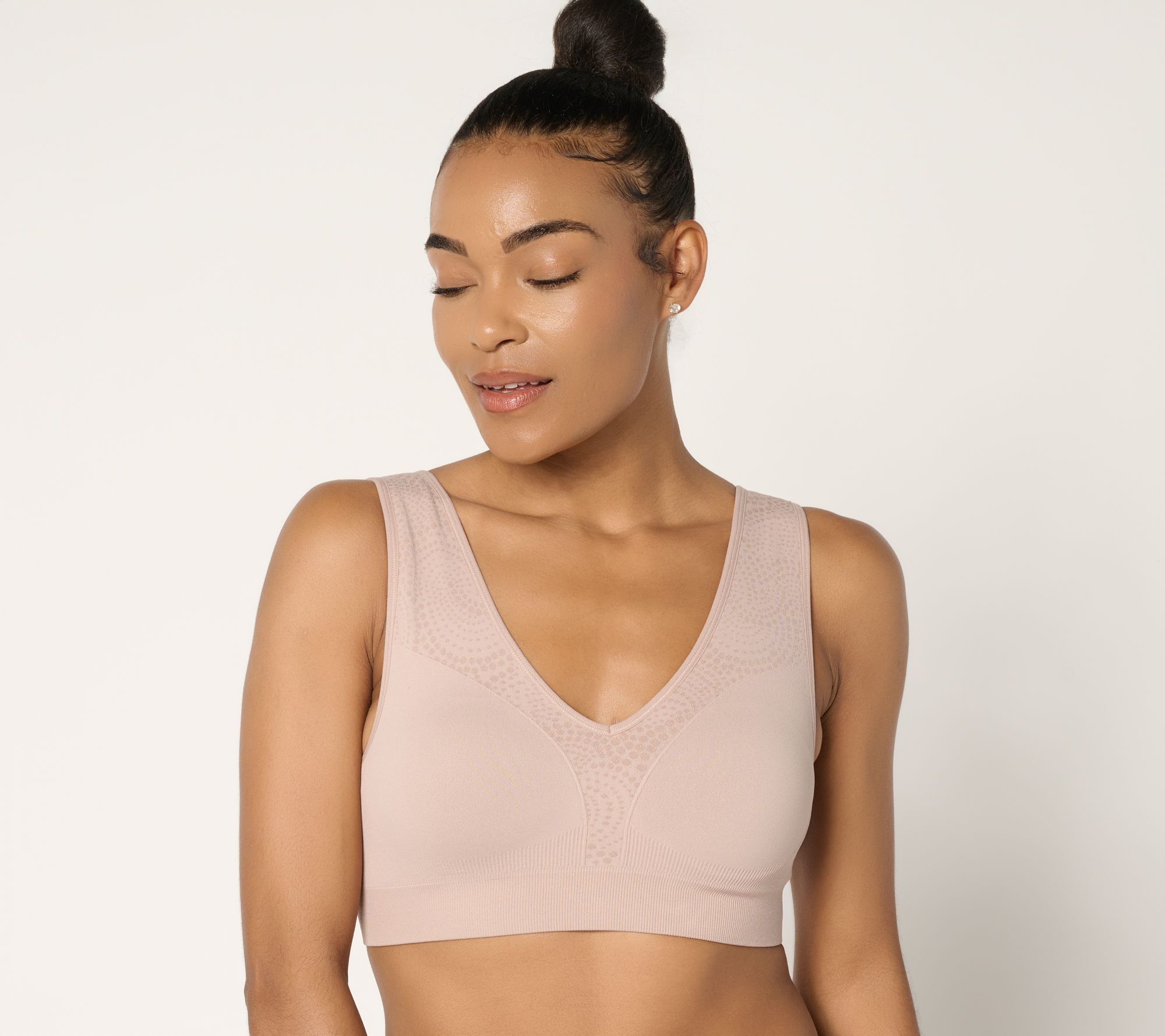 Breezies Seamless Jacquard Back Smoothing Wirefree Bra