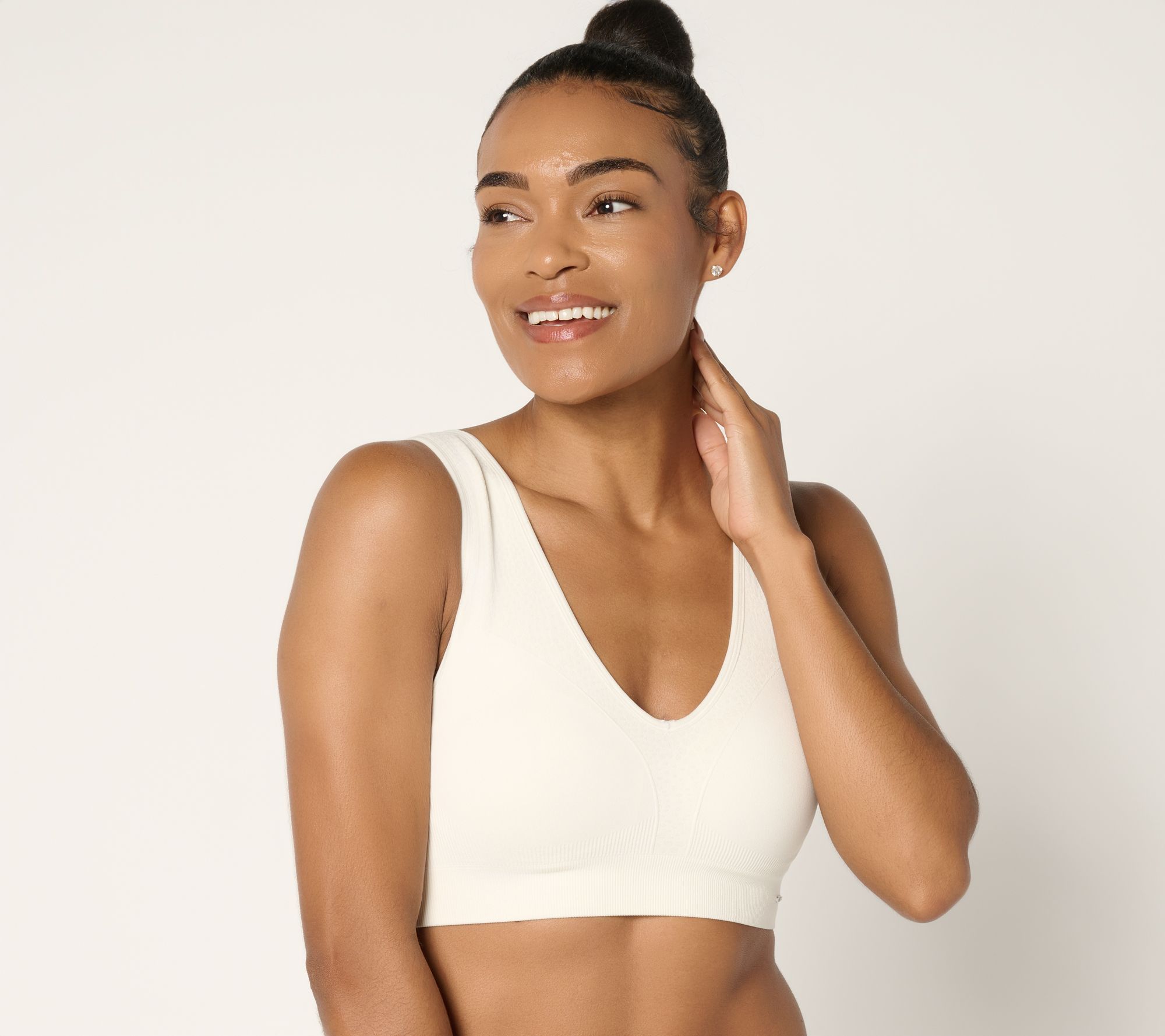 Breezies Seamless Jacquard Back Smoothing Wirefree Bra