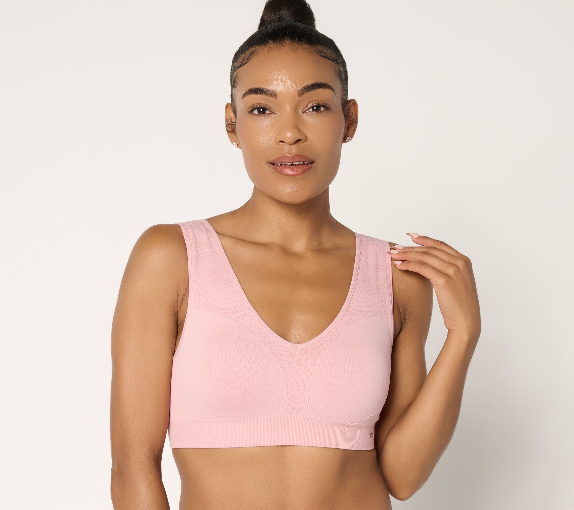 Breezies Seamless Jacquard Back Smoothing Wirefree Bra