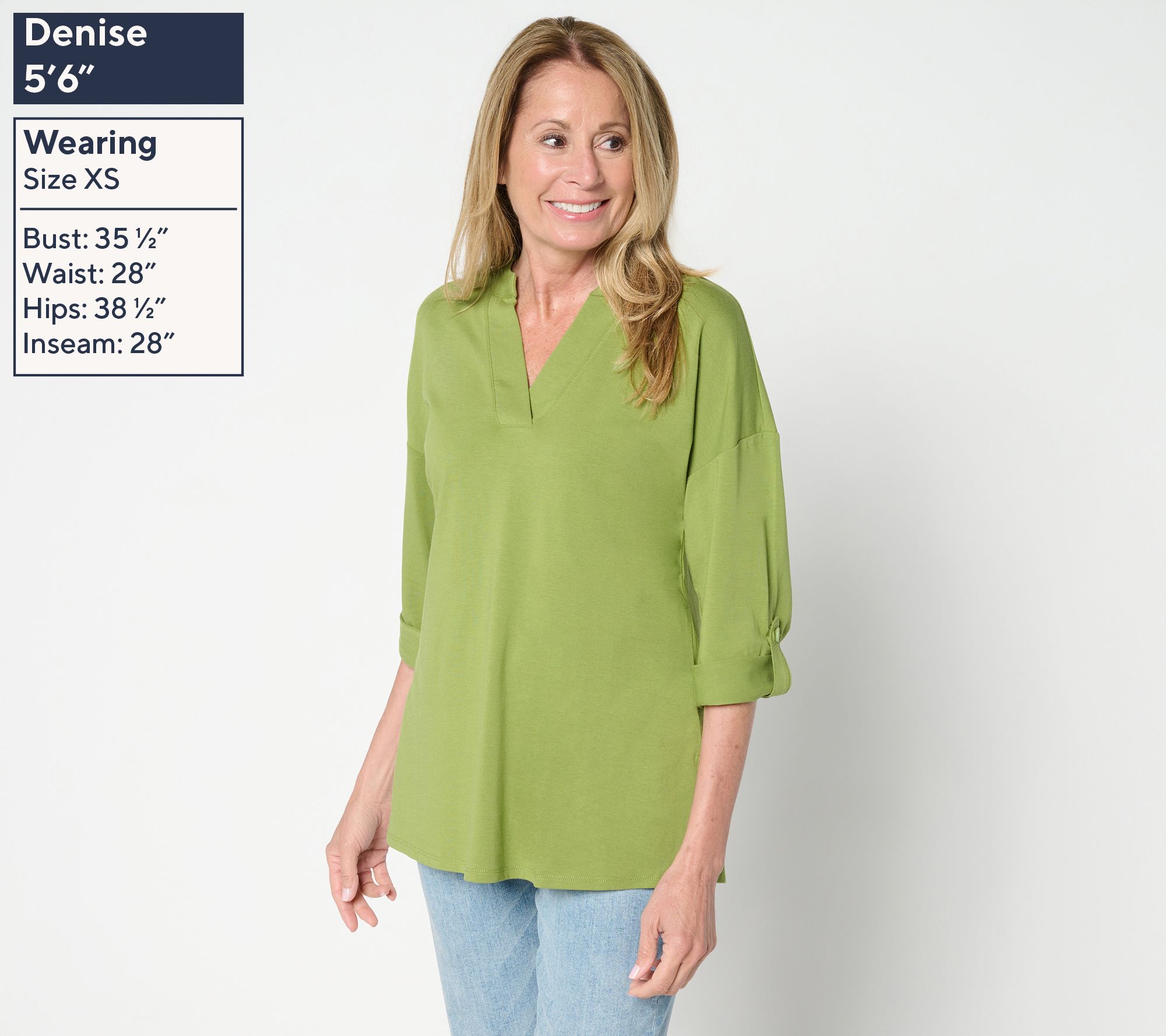 Belle by Kim Gravel Regular TripleLuxe Knit Cuffed Slv Tunic