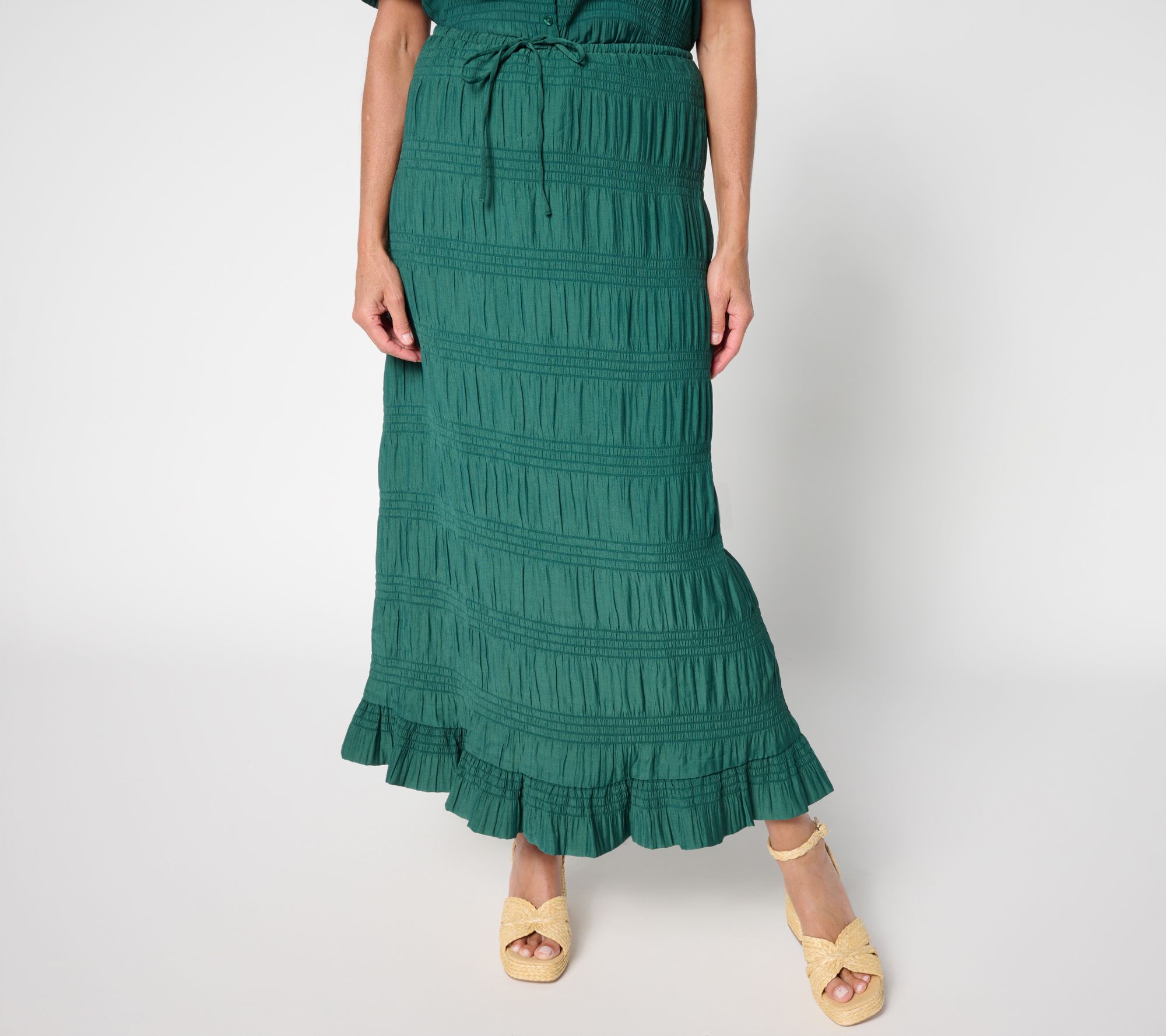 Me by Jennie Garth Regular Smocked Southampton Maxi Skirt