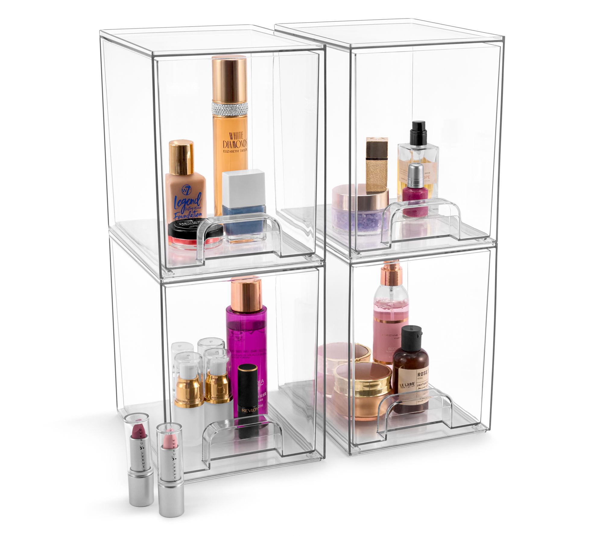 Sorbus Storage Containers with Pull-Out Drawers- 4 Pack, Tall