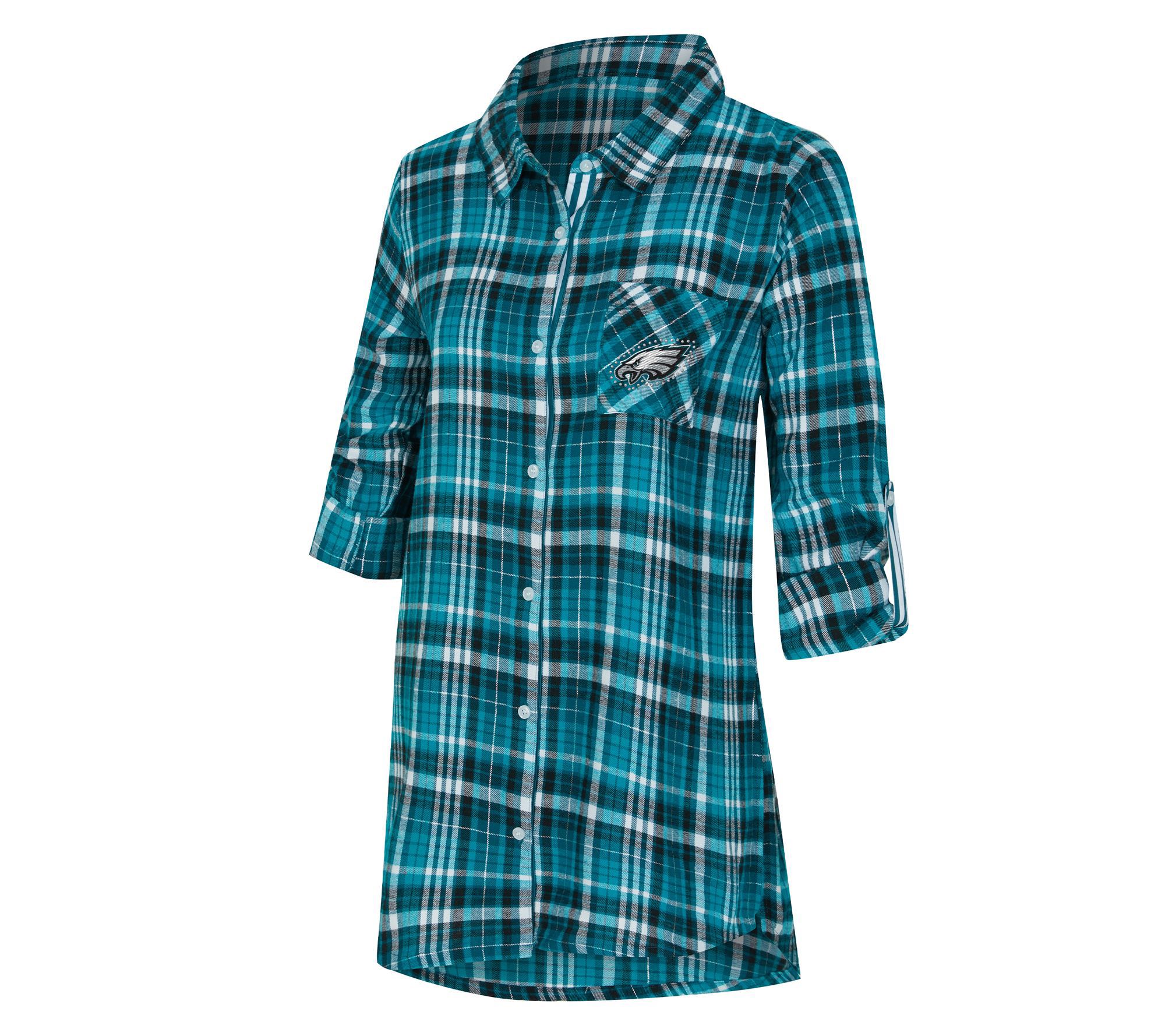  NFL Officially Licensed Women's Plaid Shirt w/ Rhinestones