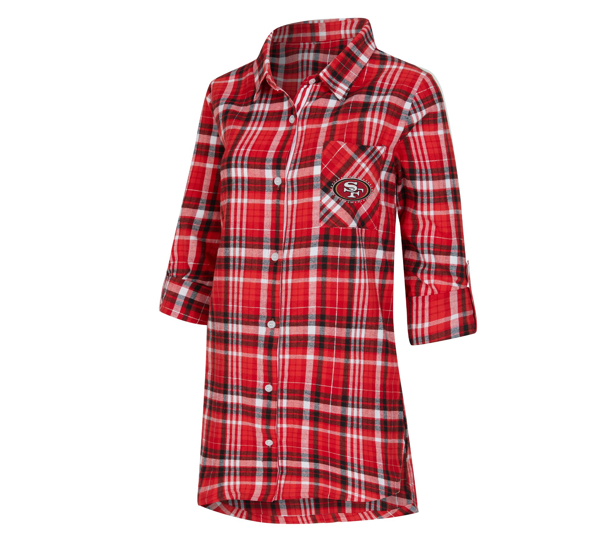 NFL Officially Licensed Women's Plaid Shirt w/ Rhinestones