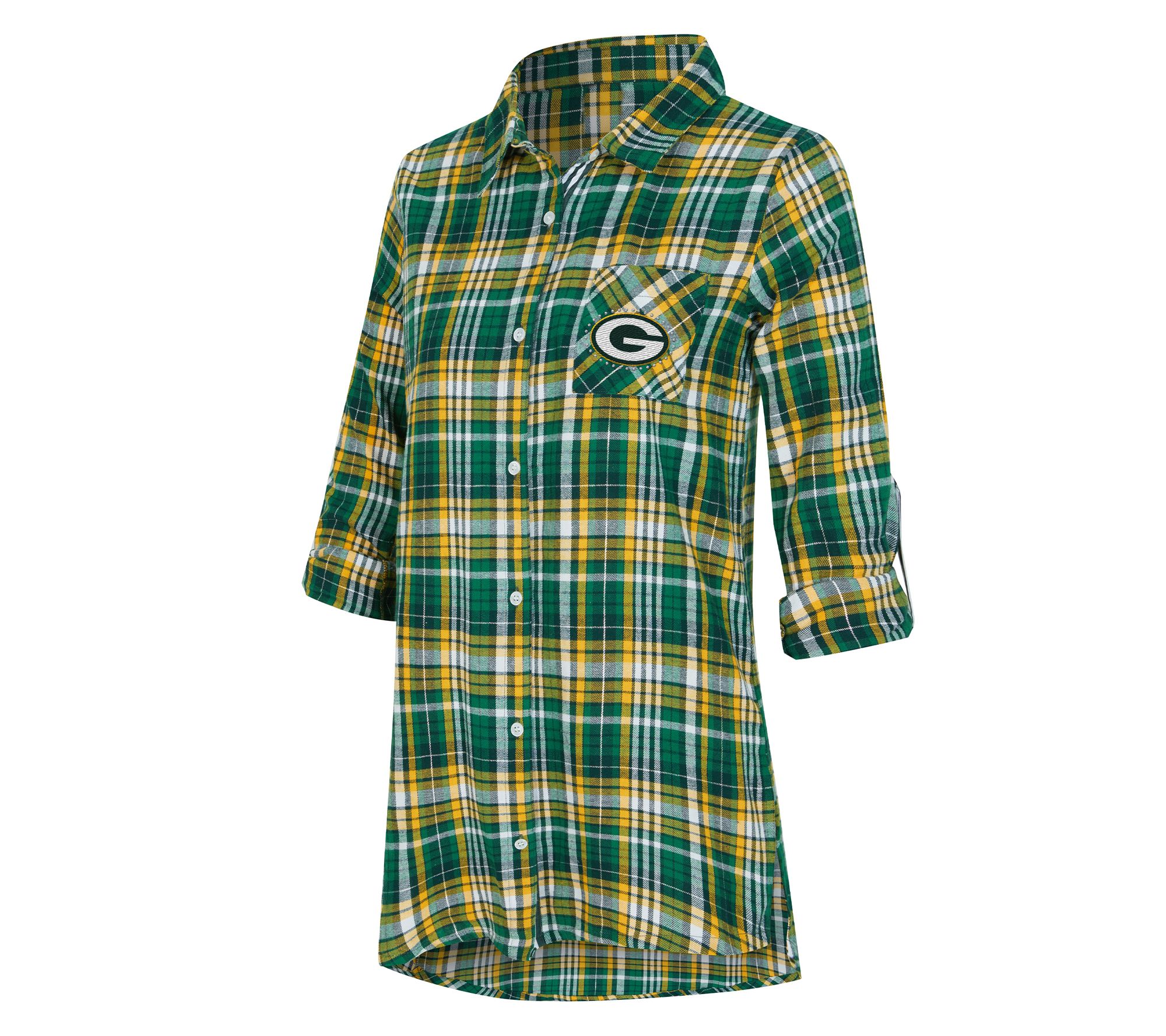 NFL Officially Licensed Women's Plaid Shirt w/ Rhinestones