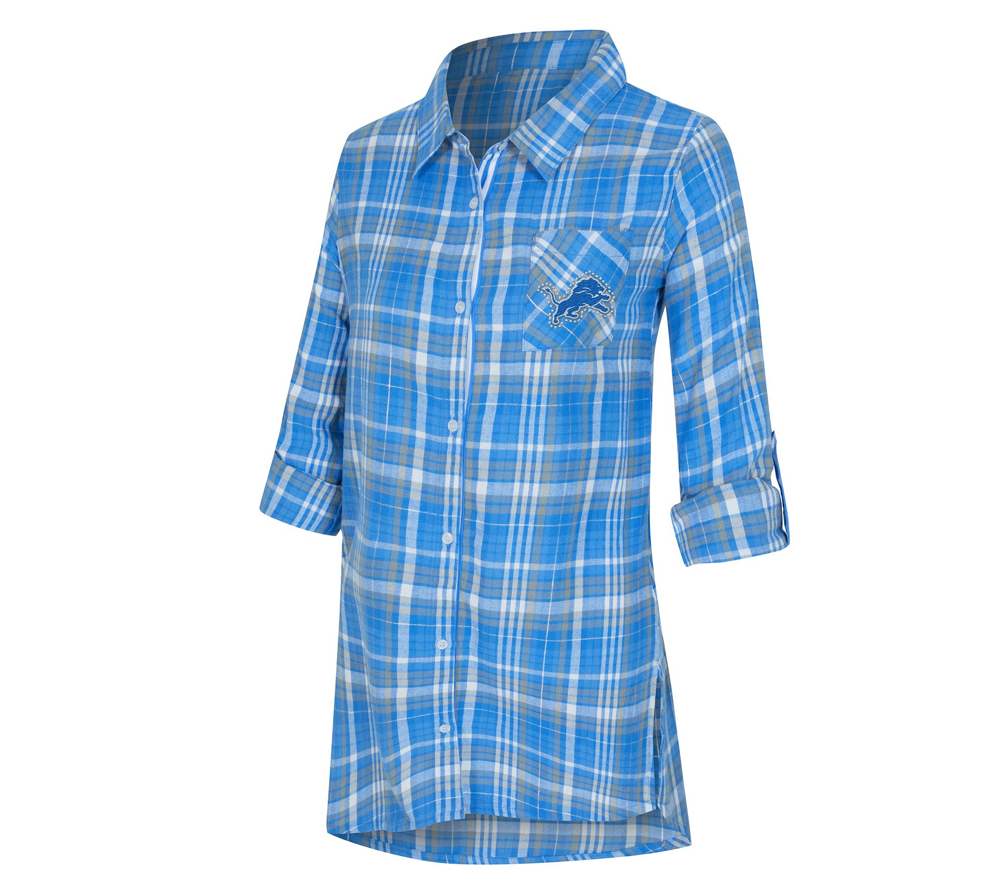 NFL Officially Licensed Women's Plaid Shirt w/ Rhinestones