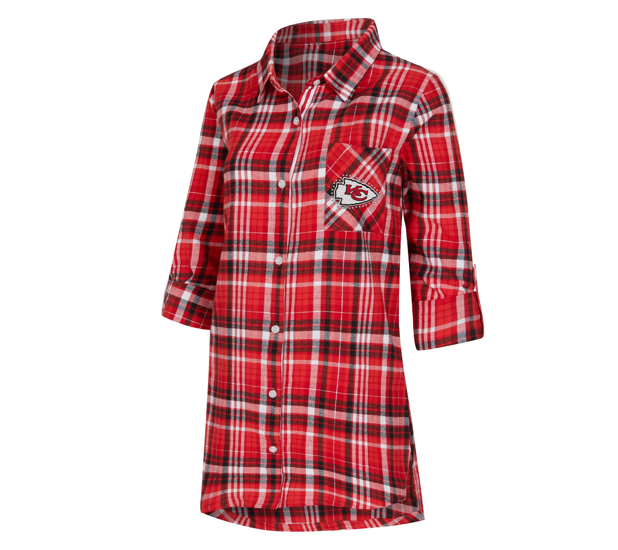 NFL Officially Licensed Women's Plaid Shirt w/ Rhinestones