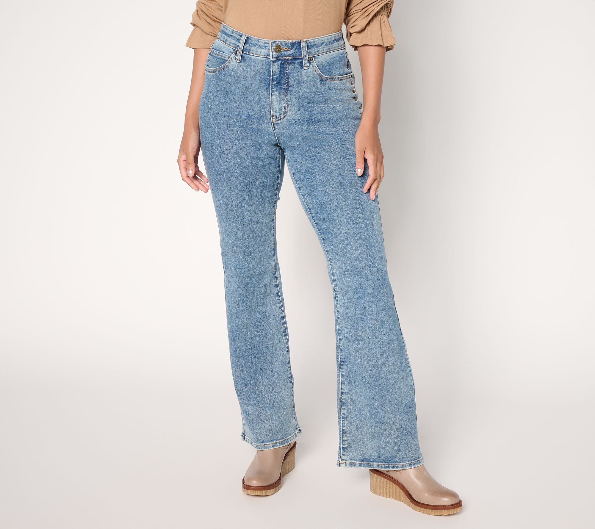 Me by Jennie Garth Petite Studded Bootcut Jeans- Indigo