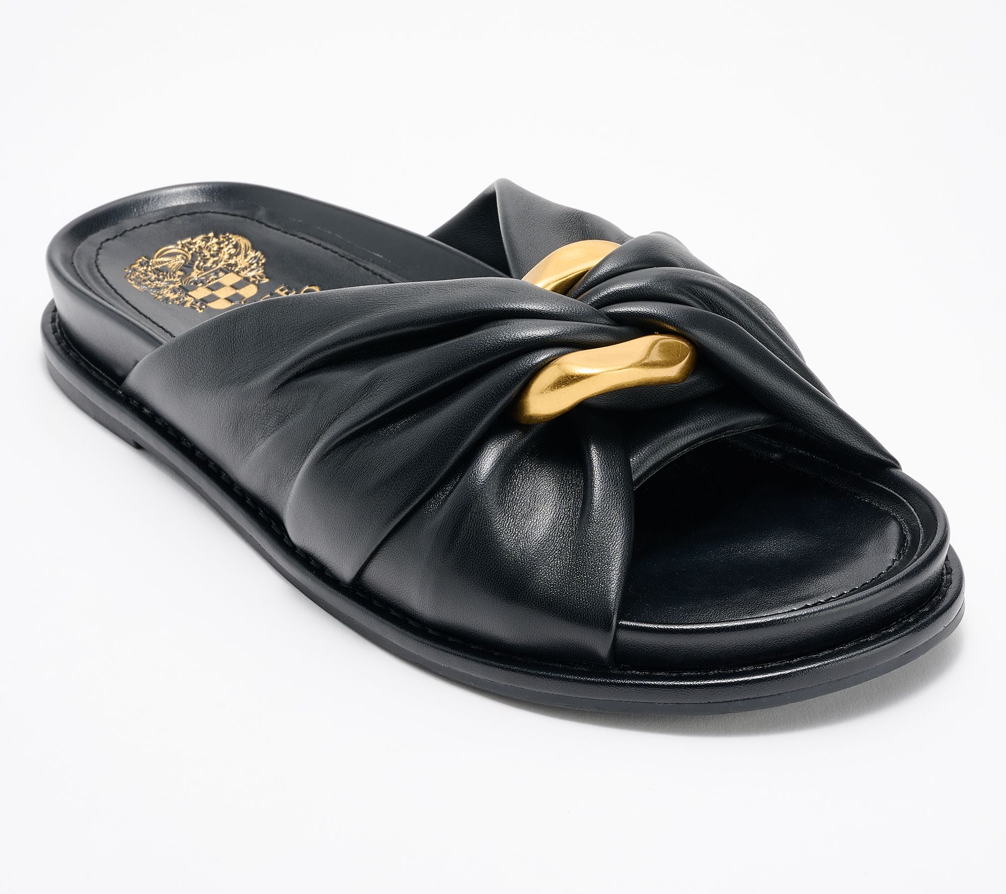 "As Is" Vince Camuto Leather or Textile Slide Sandals- Gilessa