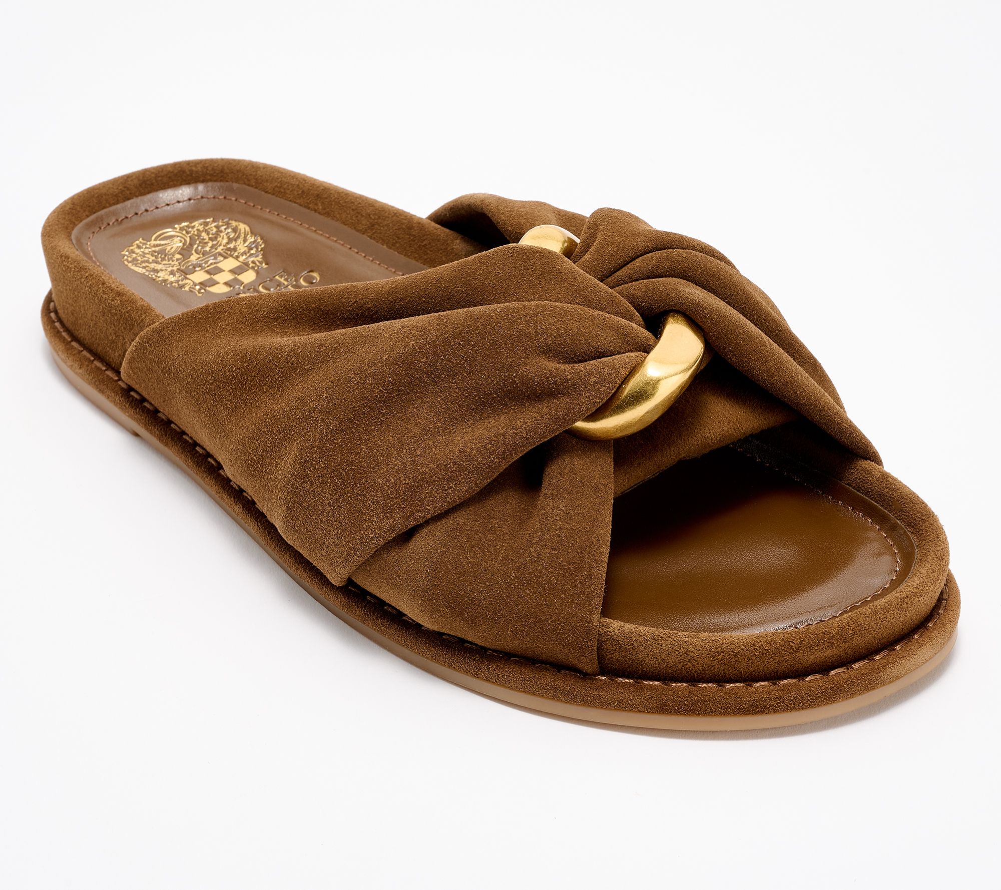 "As Is" Vince Camuto Leather or Textile Slide Sandals- Gilessa