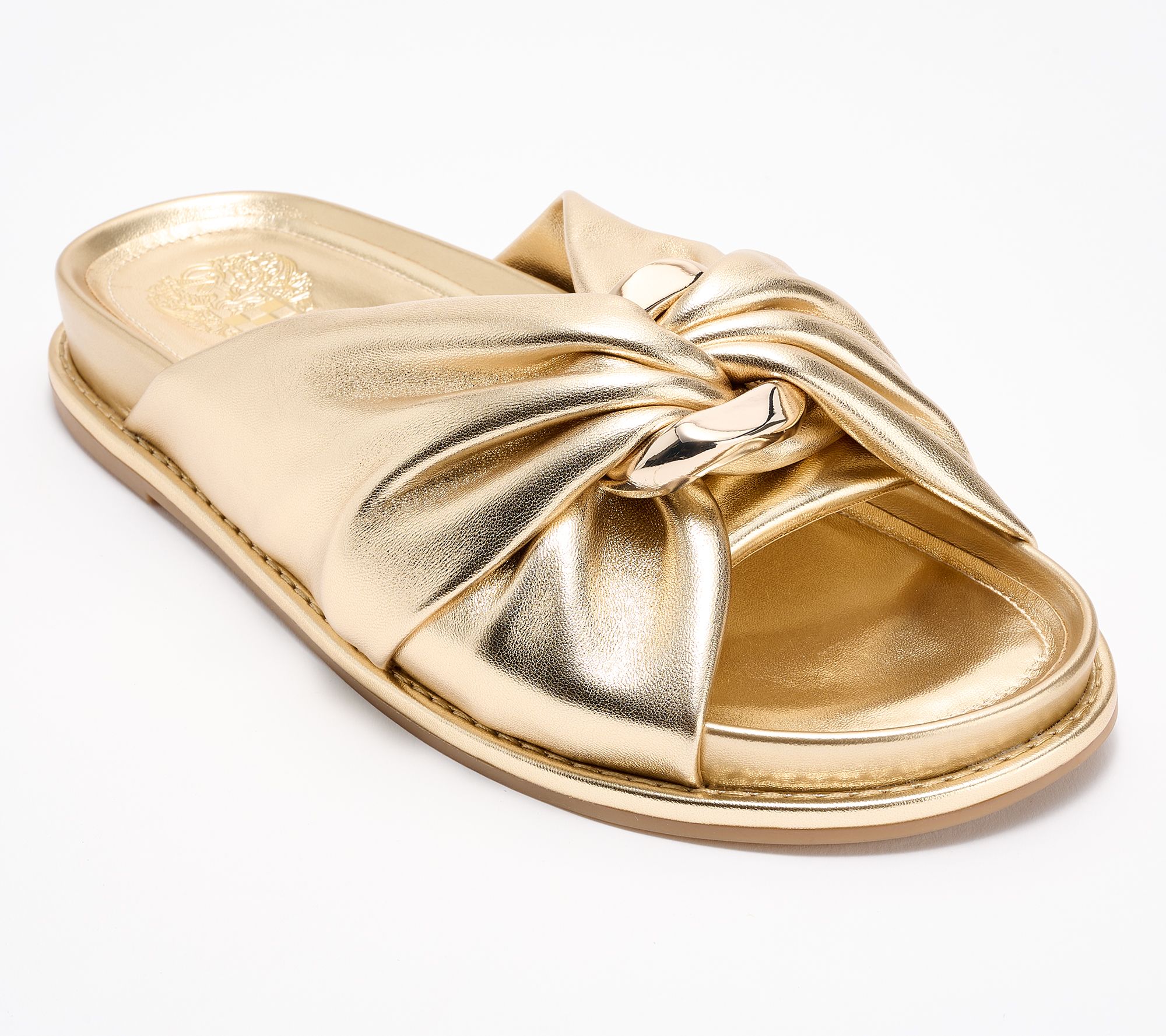 "As Is" Vince Camuto Leather or Textile Slide Sandals- Gilessa