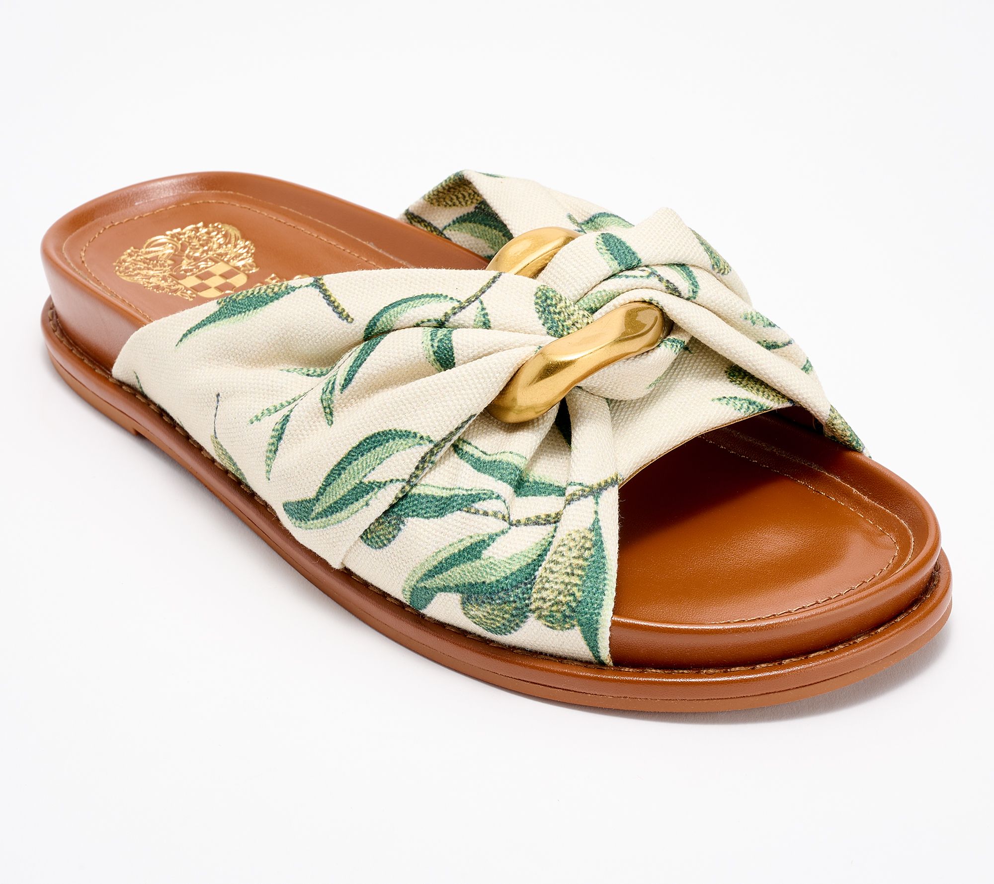"As Is" Vince Camuto Leather or Textile Slide Sandals- Gilessa