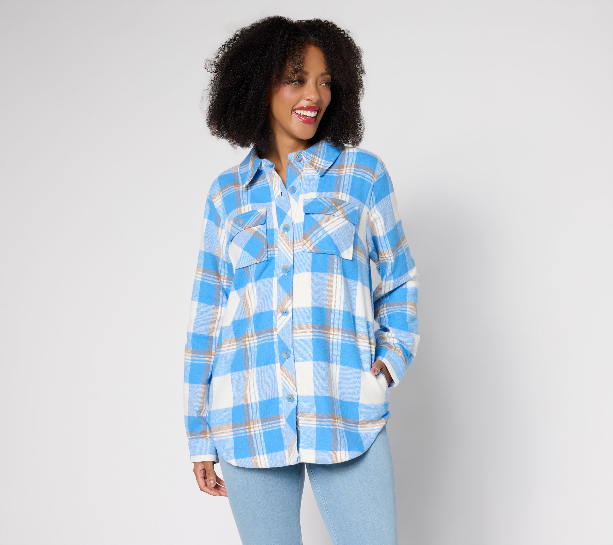 Belle by Kim Gravel Mad for Plaid Sherpa Lined Shacket