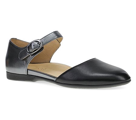 Dansko Liv Black/Pewter Metallic Nappa LeatherMary Jane