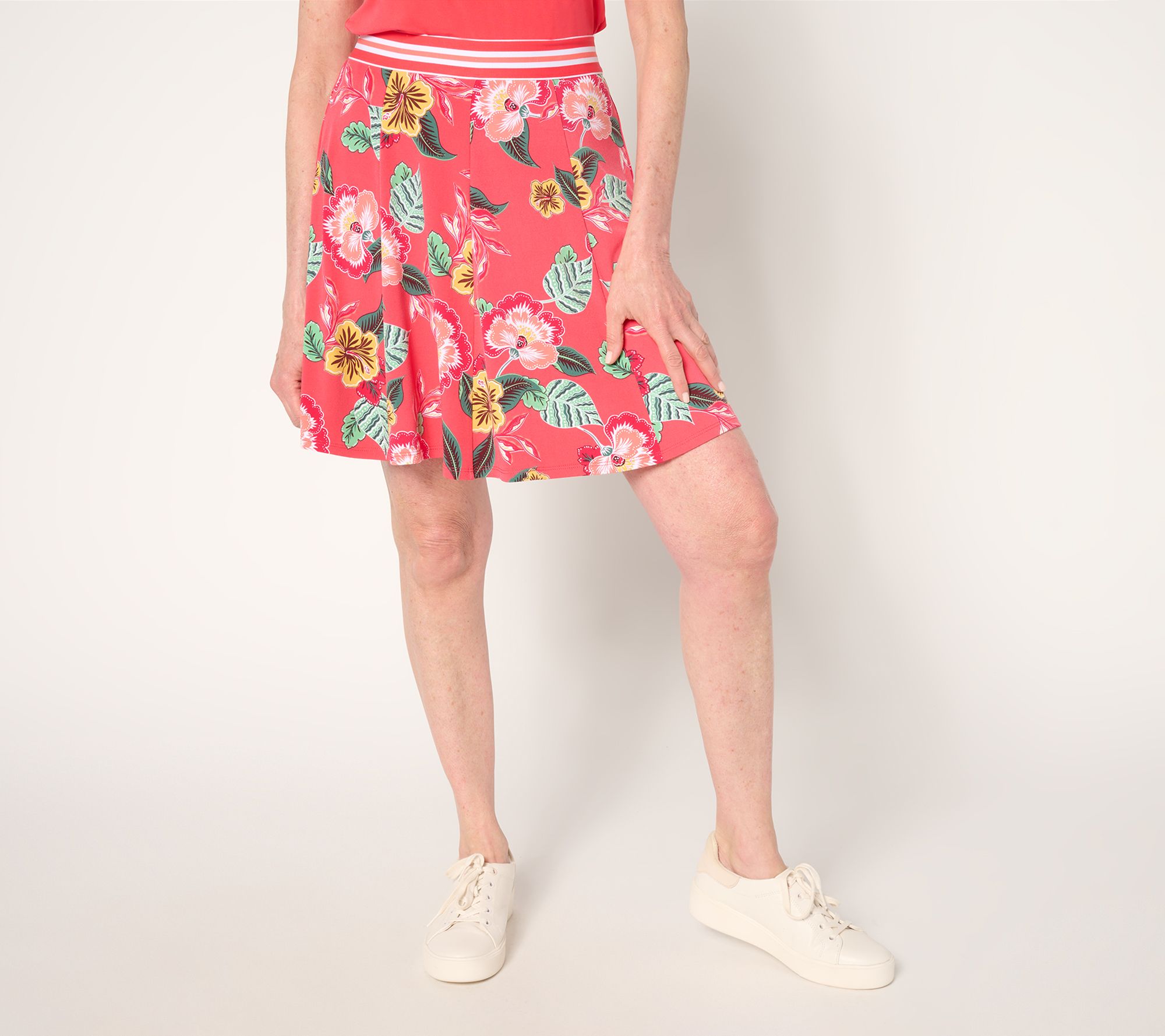 "As Is" Susan Graver CourtsideSocial Regular Liquid Knit Skort