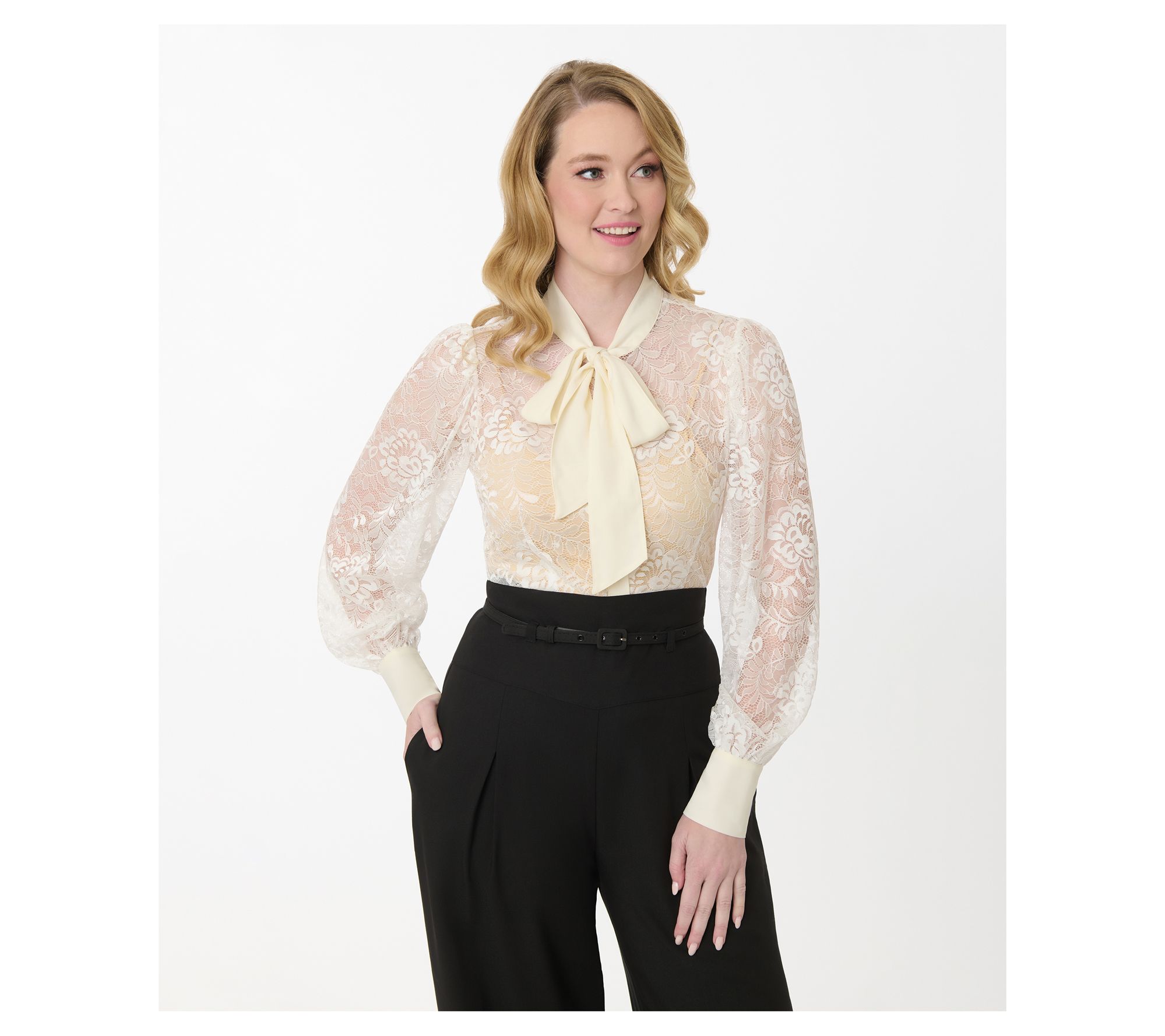 Unique Vintage Ivory Lace Gwen Blouse