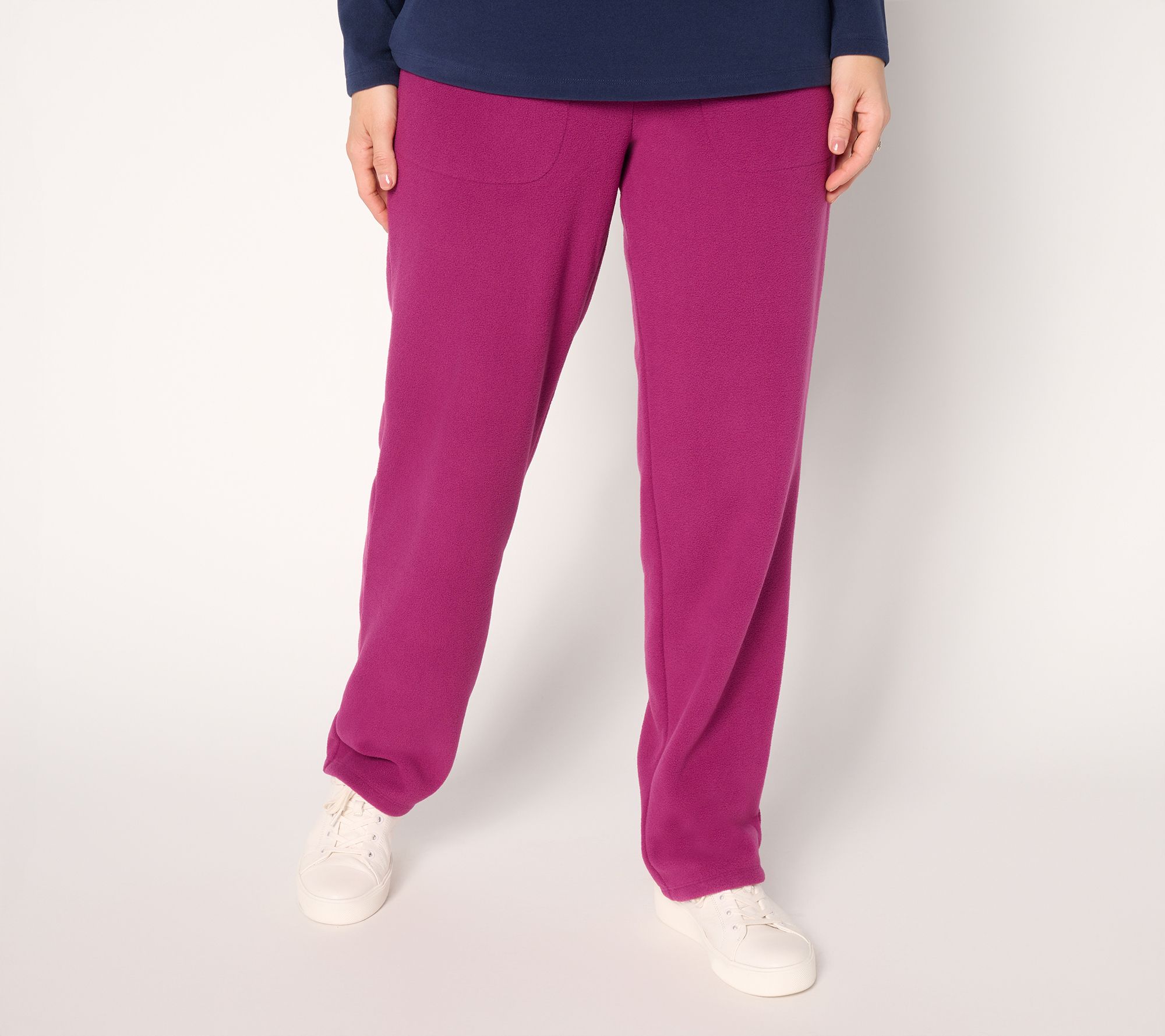 Denim & Co. Active Regular Fleece Straight Leg Pants