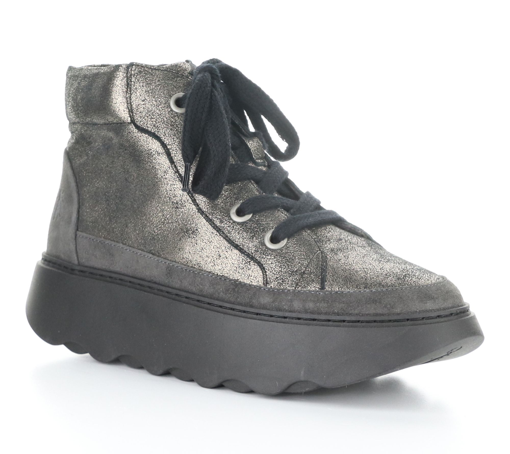 Fly London Cool/Oil Suede Platform High Top Leather Sneakers