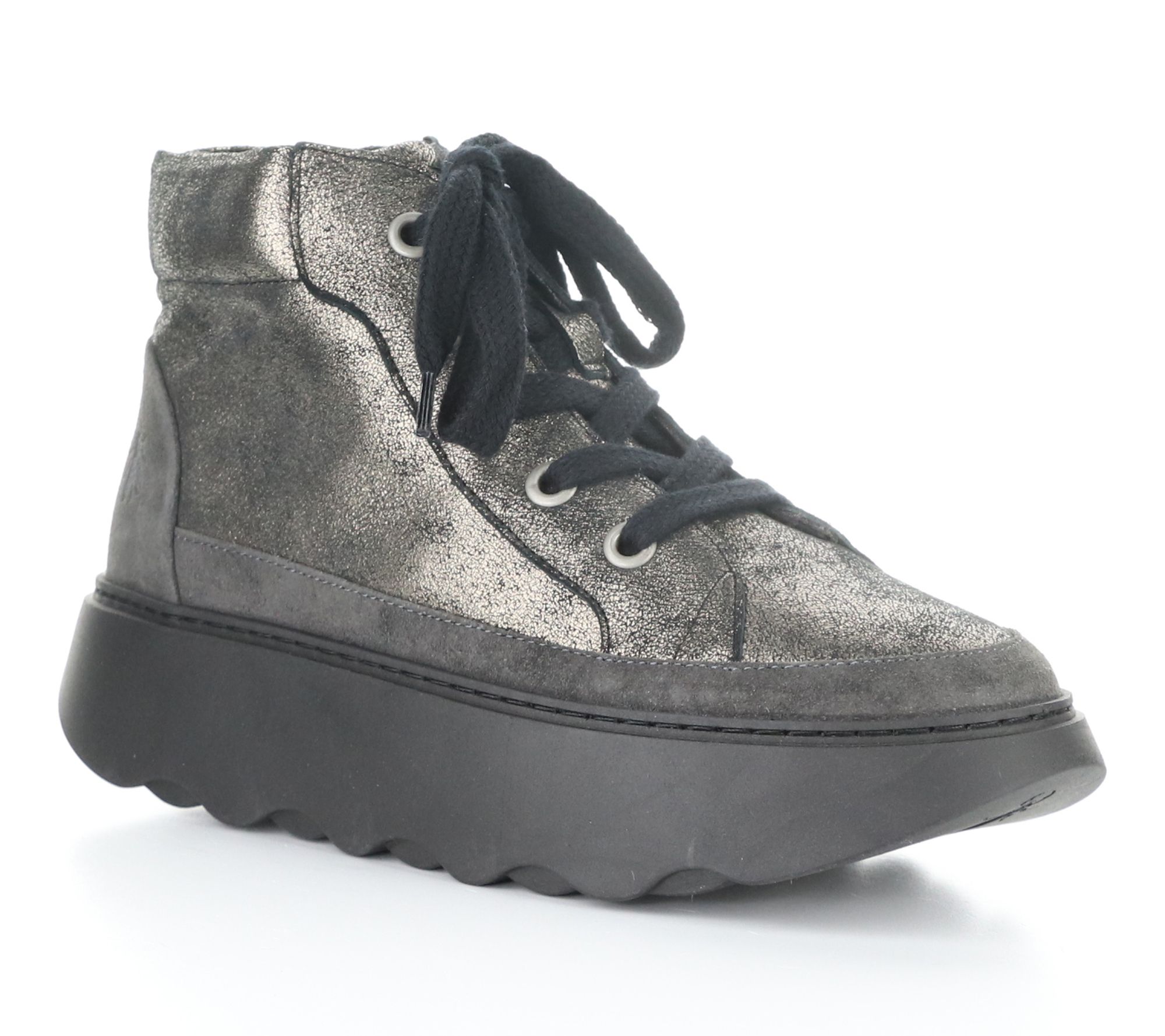Fly London Cool/Oil Suede Platform High Top Leather Sneakers