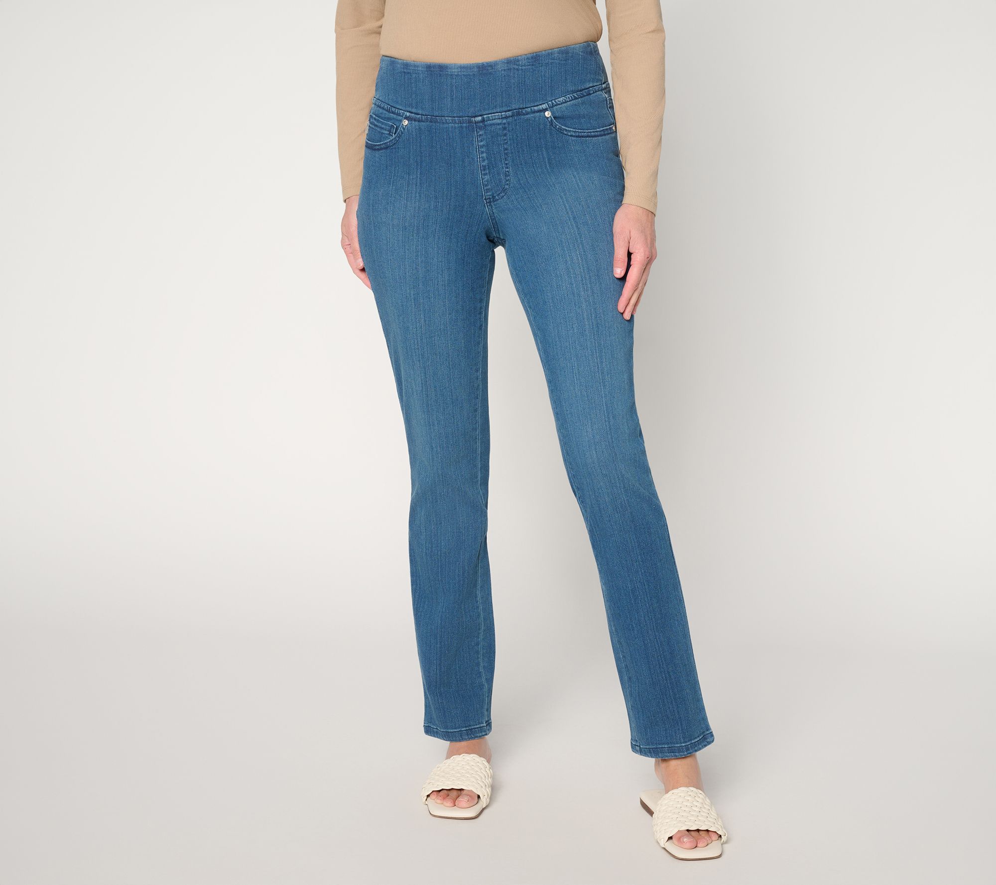 Belle by Kim Gravel Petite Primabelle Denim Straight Leg Jean